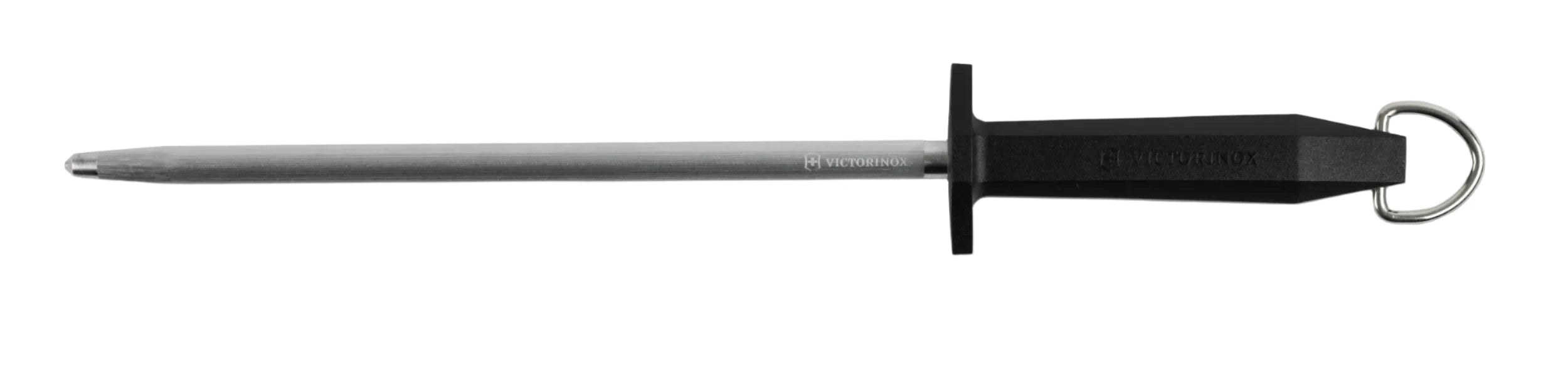 Victorinox 10-Inch Professional Knife Sharpening Steel with Black Handle - Perfect for Kitchen, Butcher, and Outdoor Cooking