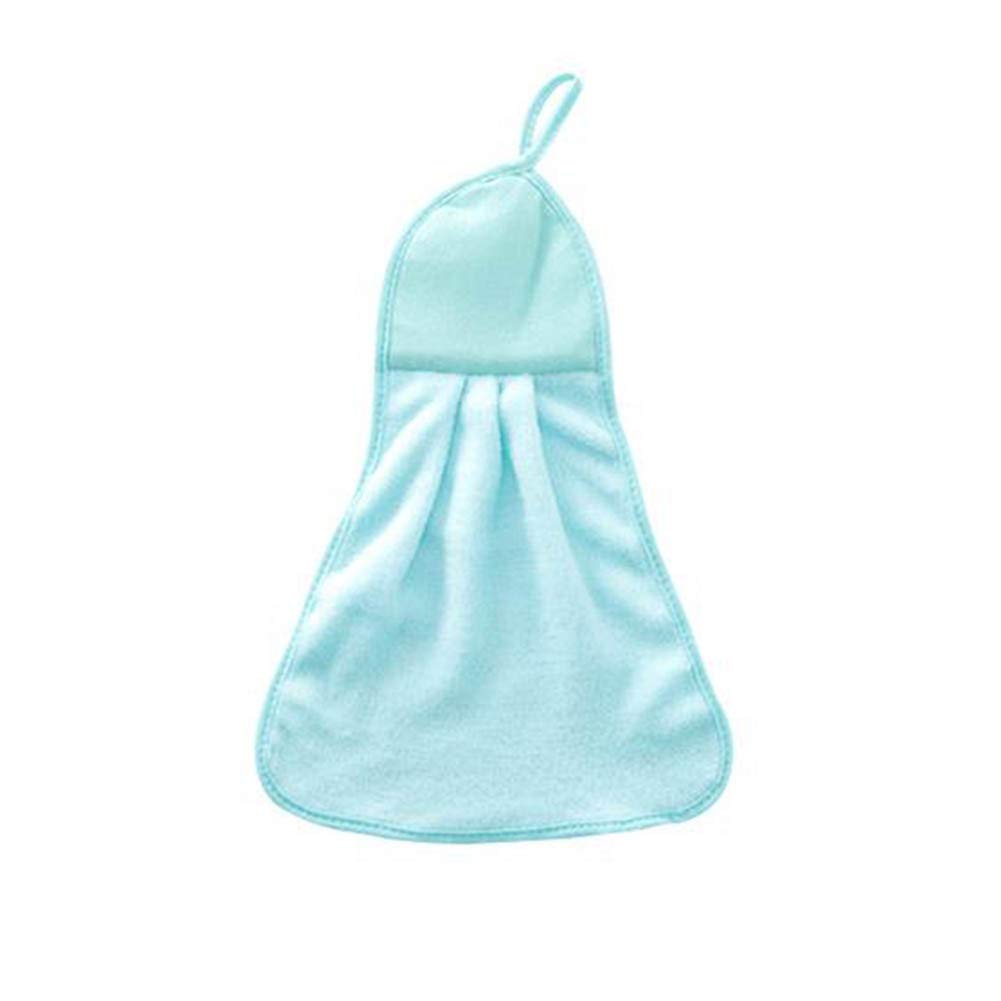 Premium Coral Fleece Hand Towel - Super Absorbent Kitchen & Bathroom Hanging Towel for Drying & Cleaning (Blue) - Ideal for Dishes, Hands, Countertops & Household Chores
