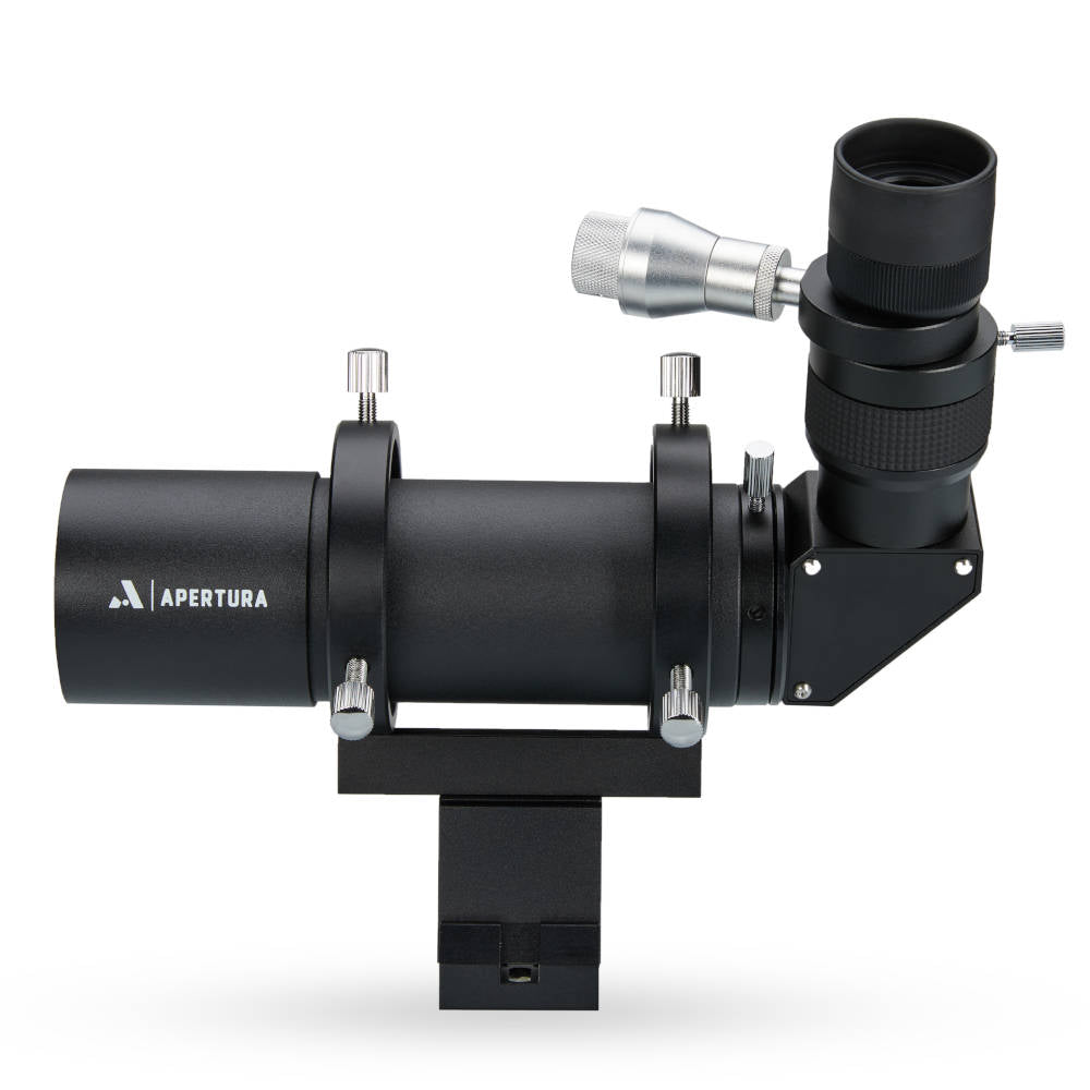 10x50 Right Angle Finder Scope with Illuminated Reticle Eyepiece - Black 50RAF B - Perfect for Astronomy, Hunting & Long-Range Observation