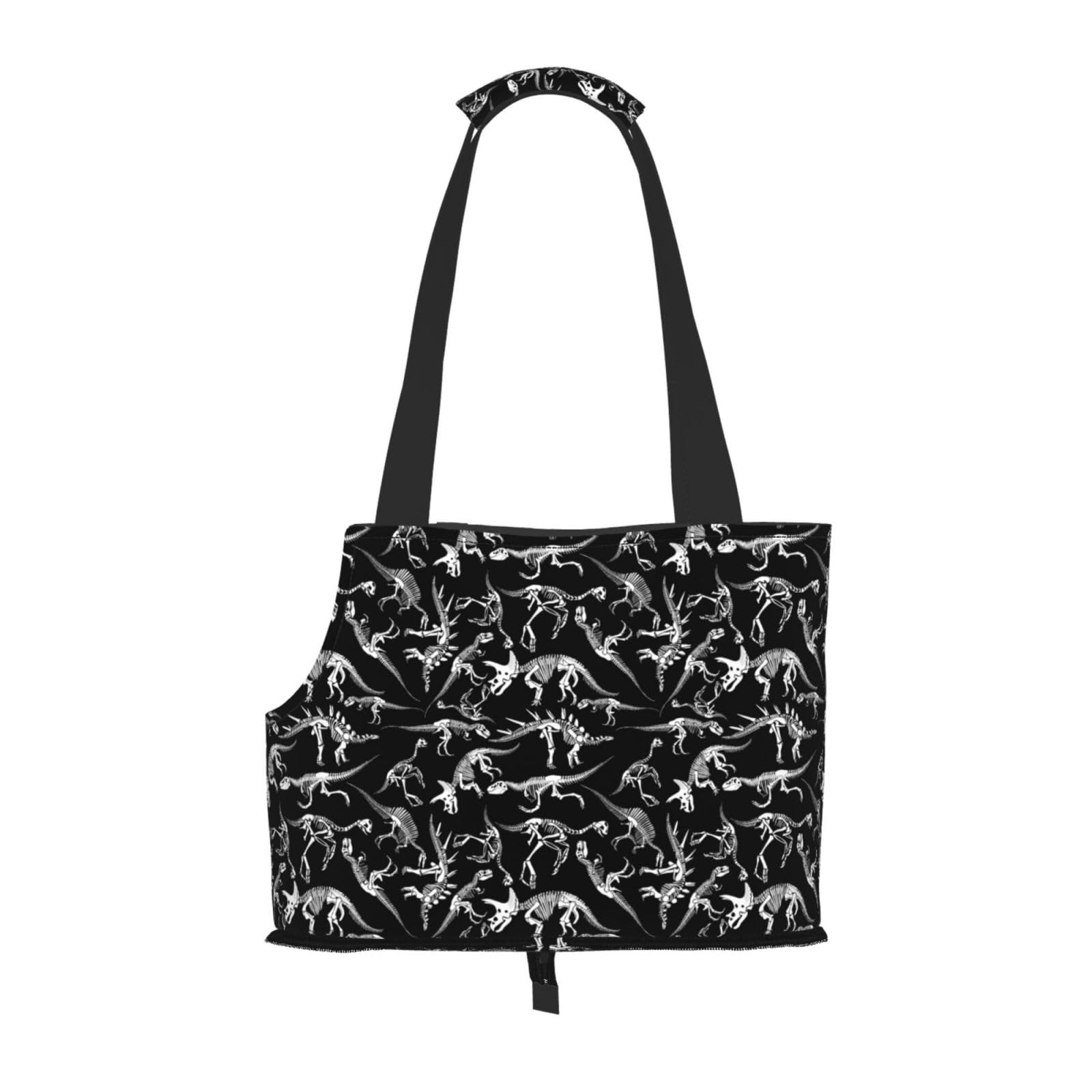 Dinosaur Skull Skeleton Pet Carrier Bag - Waterproof Polyester Tote for Small to Medium Dogs & Cats | Portable, Lightweight for Travel, Hiking & Daily Use
