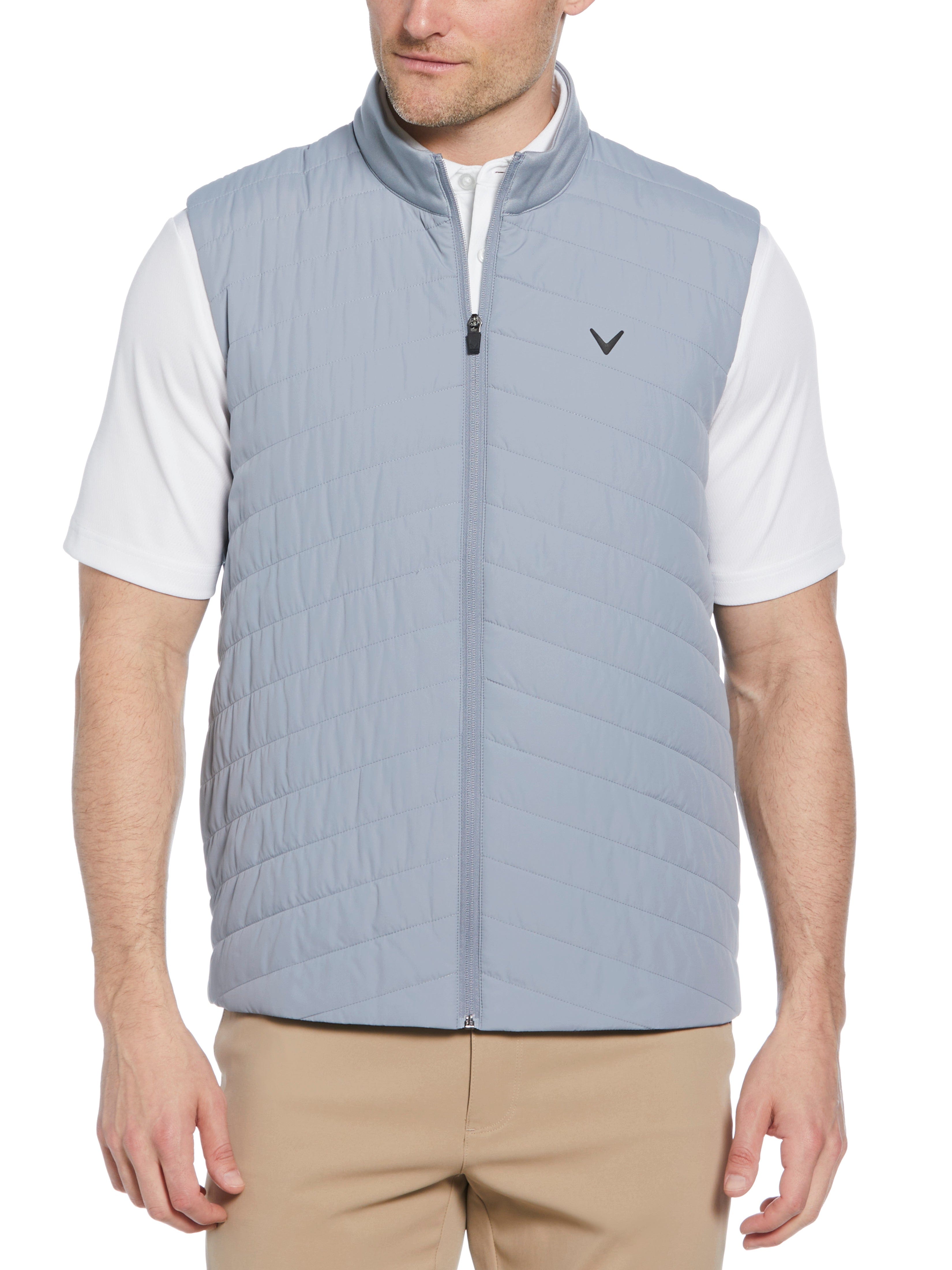 Men's Lightweight Quilted Puffer Jacket - Full Zip Golf Vest for Cold Weather - Warm Winter Layering for Outdoor Sports & Casual Wear