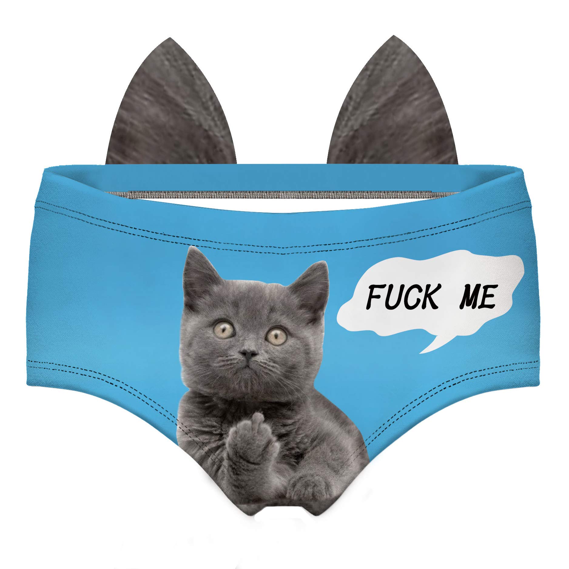 Funny Low-Waisted Cat Ear Underwear for Women - Sexy Lingerie Gift Set (ERDNK021-L) - Perfect for Cosplay, Valentine's Day & Intimate Moments