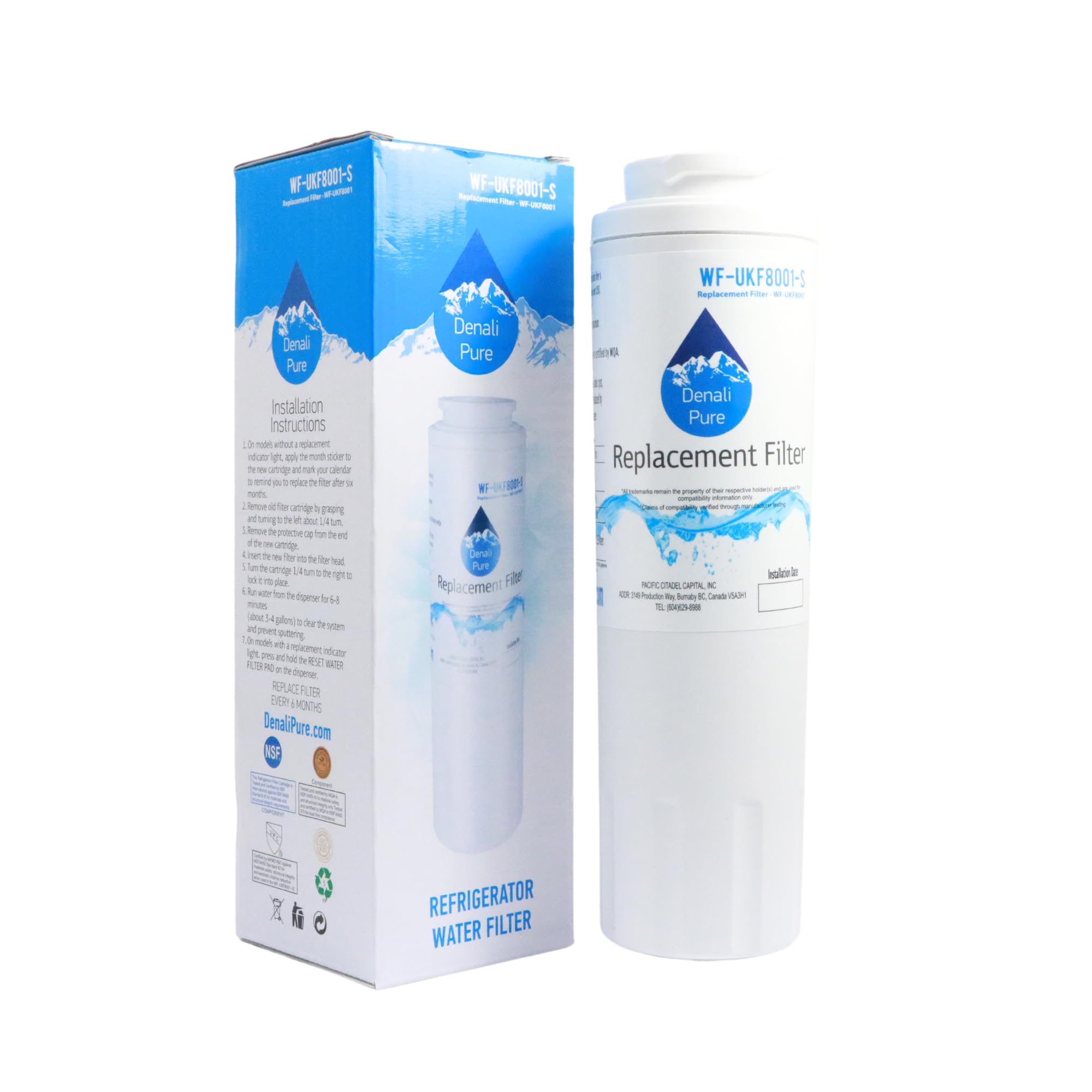 MFI2665XEM6 Refrigerator Water Filter Replacement - Compatible with Maytag UKF8001 Fridge Water Filter Cartridge | Pure Drinking Water for Home & Office