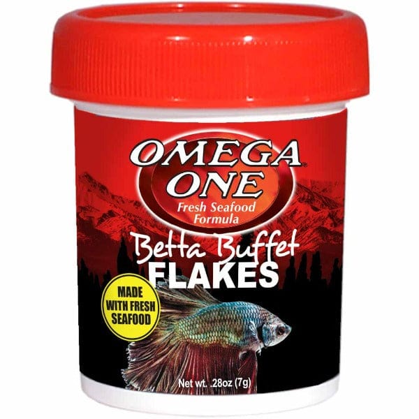 Omega One Betta Buffet Flakes - Premium Tropical Fish Food for Betta Fish | Ideal for Daily Feeding & Color Enhancement
