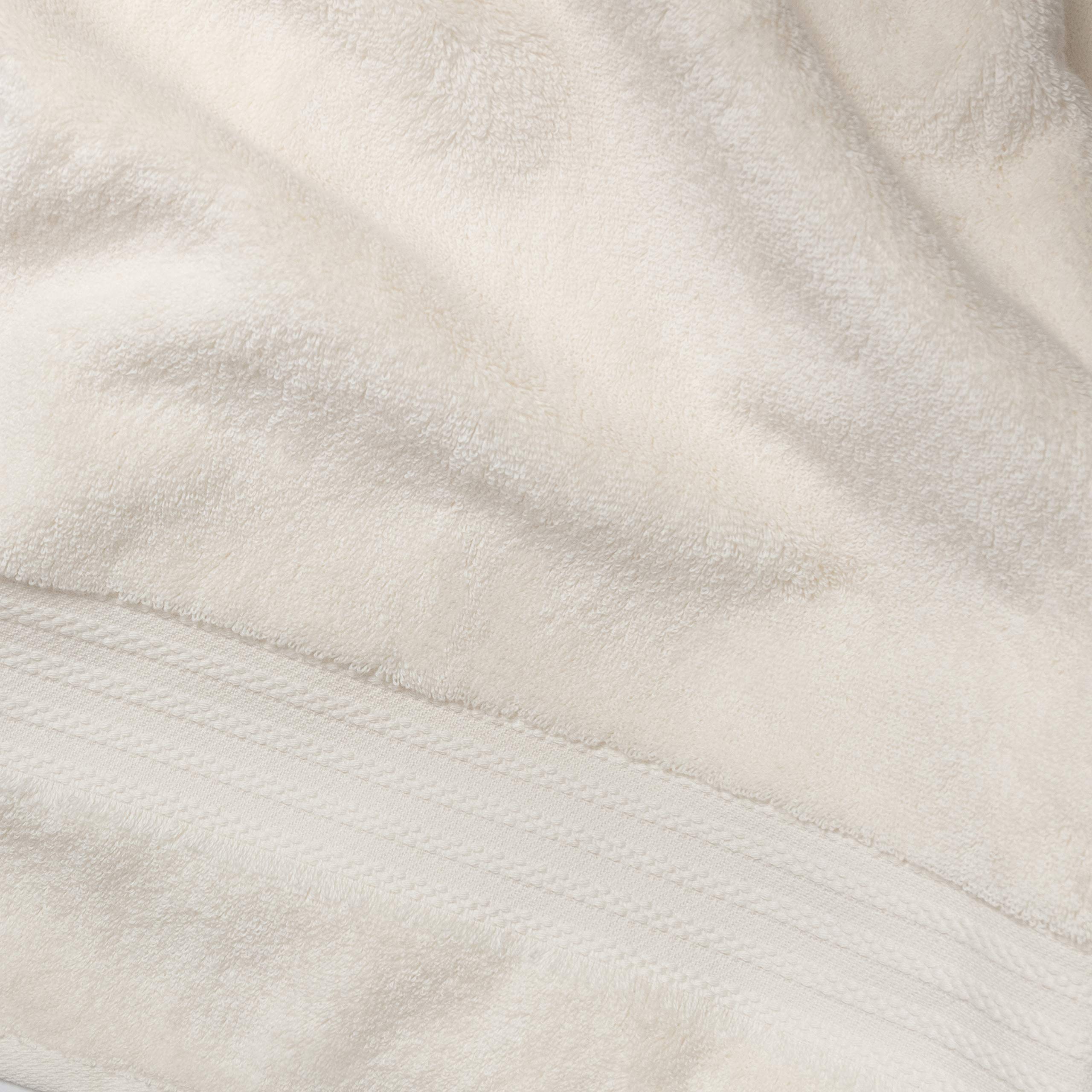Premium 100% Organic Cotton Bath Towel Set - 6 Piece Luxury Hotel & Spa Quality Towels (2 Bath, 2 Hand, 2 Washcloths) | GOTS Certified | 700 GSM Ultra Soft & Absorbent | Ivory | Perfect for Bathroom, Spa, Gym & Guest Use