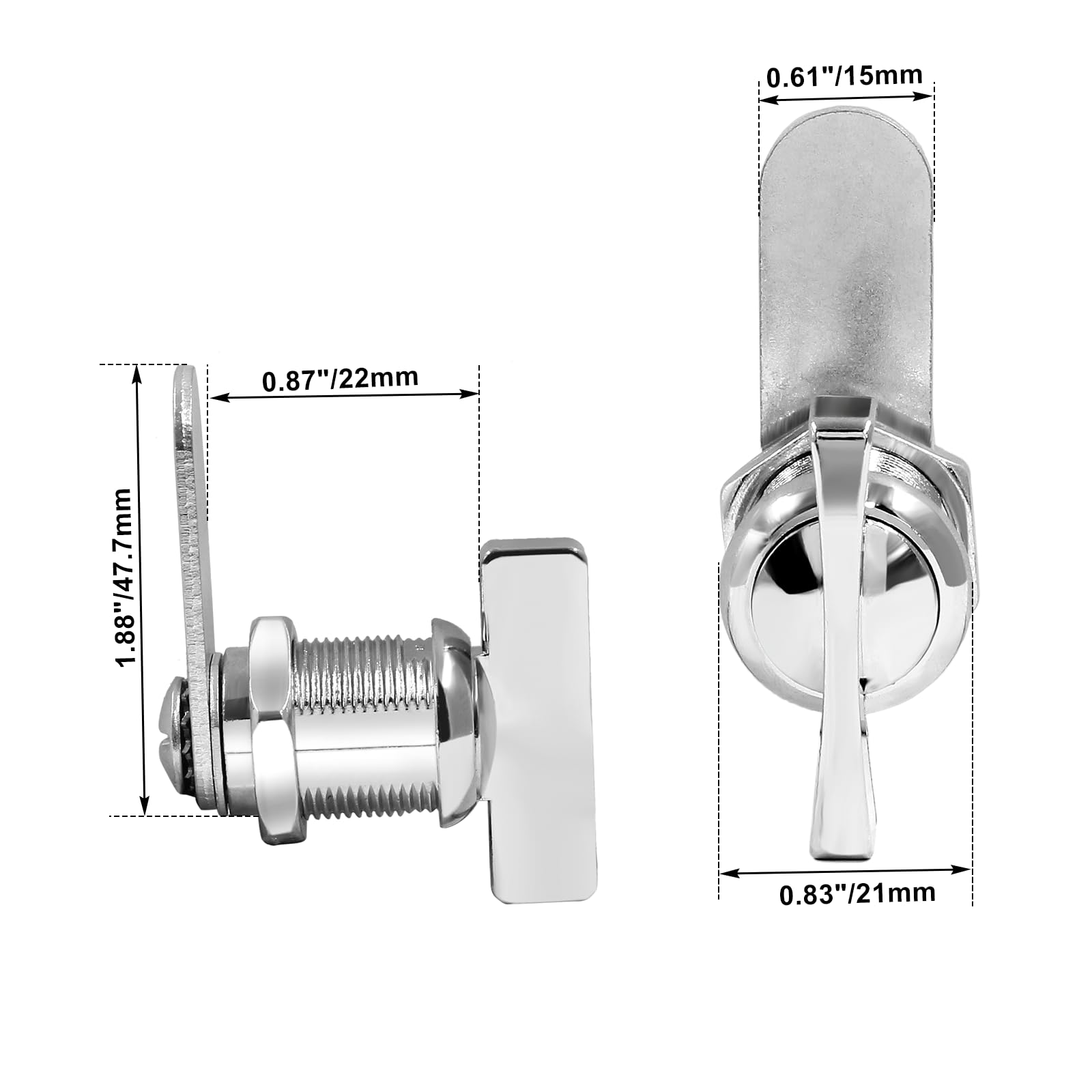 12-Piece Cam Lock Thumb Operated Cabinet Locks - 7/8