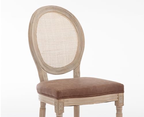 Rattan + Brown Leather