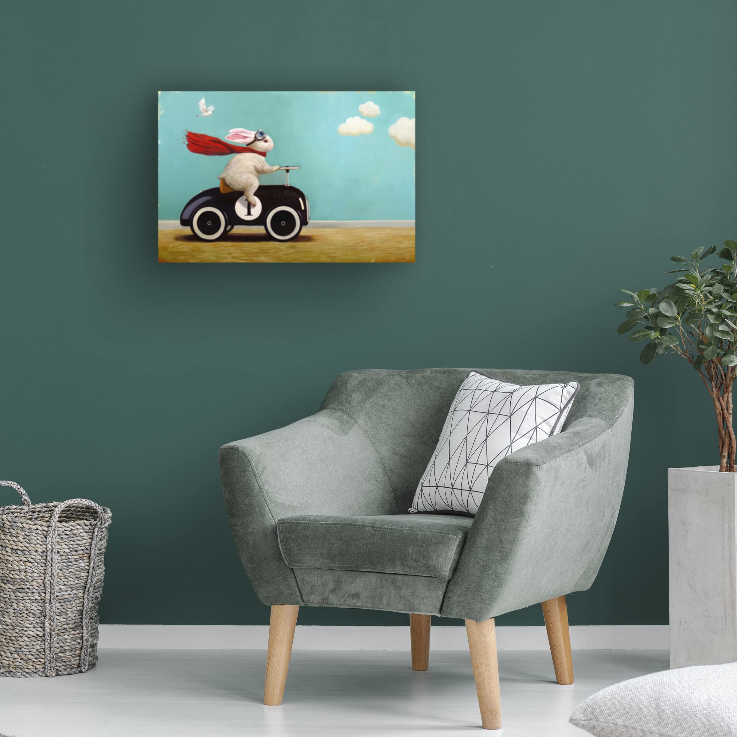 Lucia Heffernan 'Road Trip' Canvas Wall Art - Whimsical Animal Painting for Living Room, Bedroom & Office Decor - Perfect Gift for Travel Lovers & Art Collectors