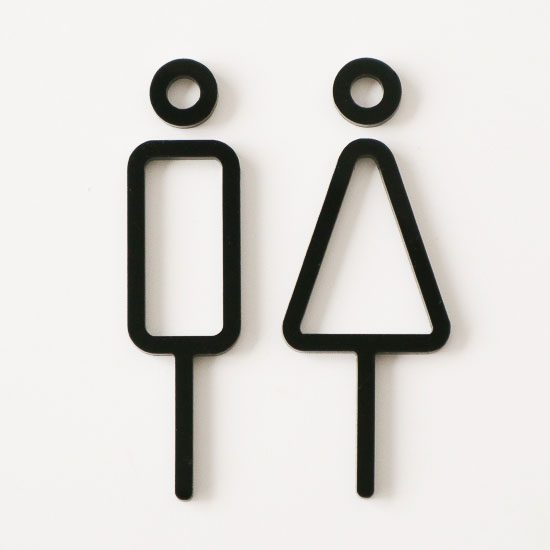 MOHEIM Modern Restroom Sign Set - 2 Pack Black Bathroom Door Signs for Home, Office & Commercial Use - Durable & Stylish Toilet Signs for Indoor & Outdoor Spaces