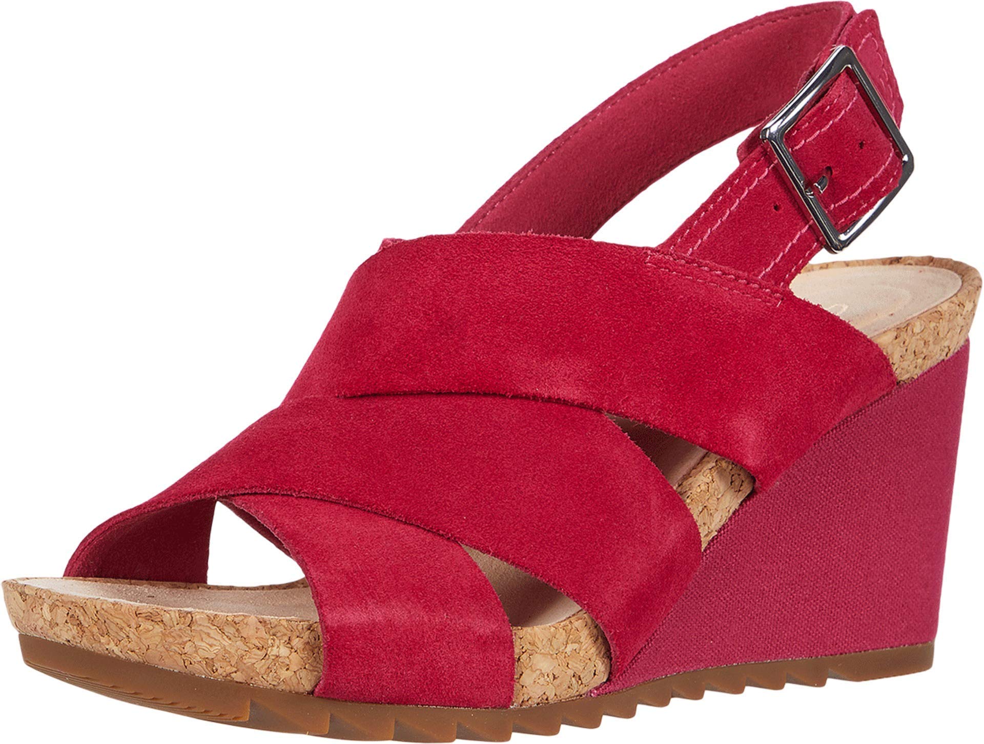 Clarks Women's Flex Sandal Wedge Heel - Comfortable Summer Casual Shoes for Walking, Travel & Beach Outfits