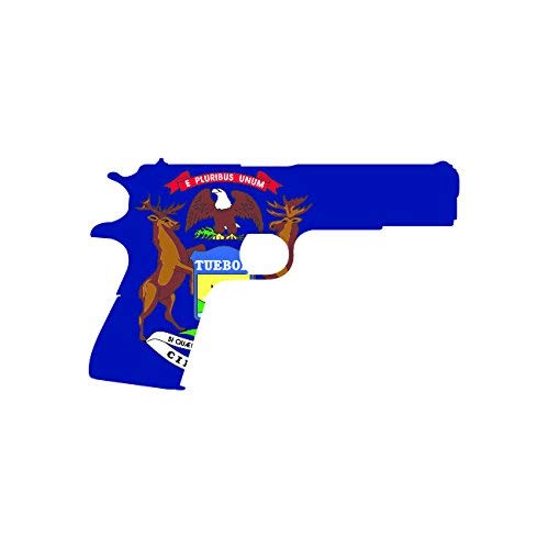 Michigan Flag 1911 Magnetic Vinyl Car Bumper Sticker - 2A Gun Rights & Molon Labe Design - Durable Vinyl Magnet for Cars, Trucks, Laptops - Show State Pride & Support Second Amendment