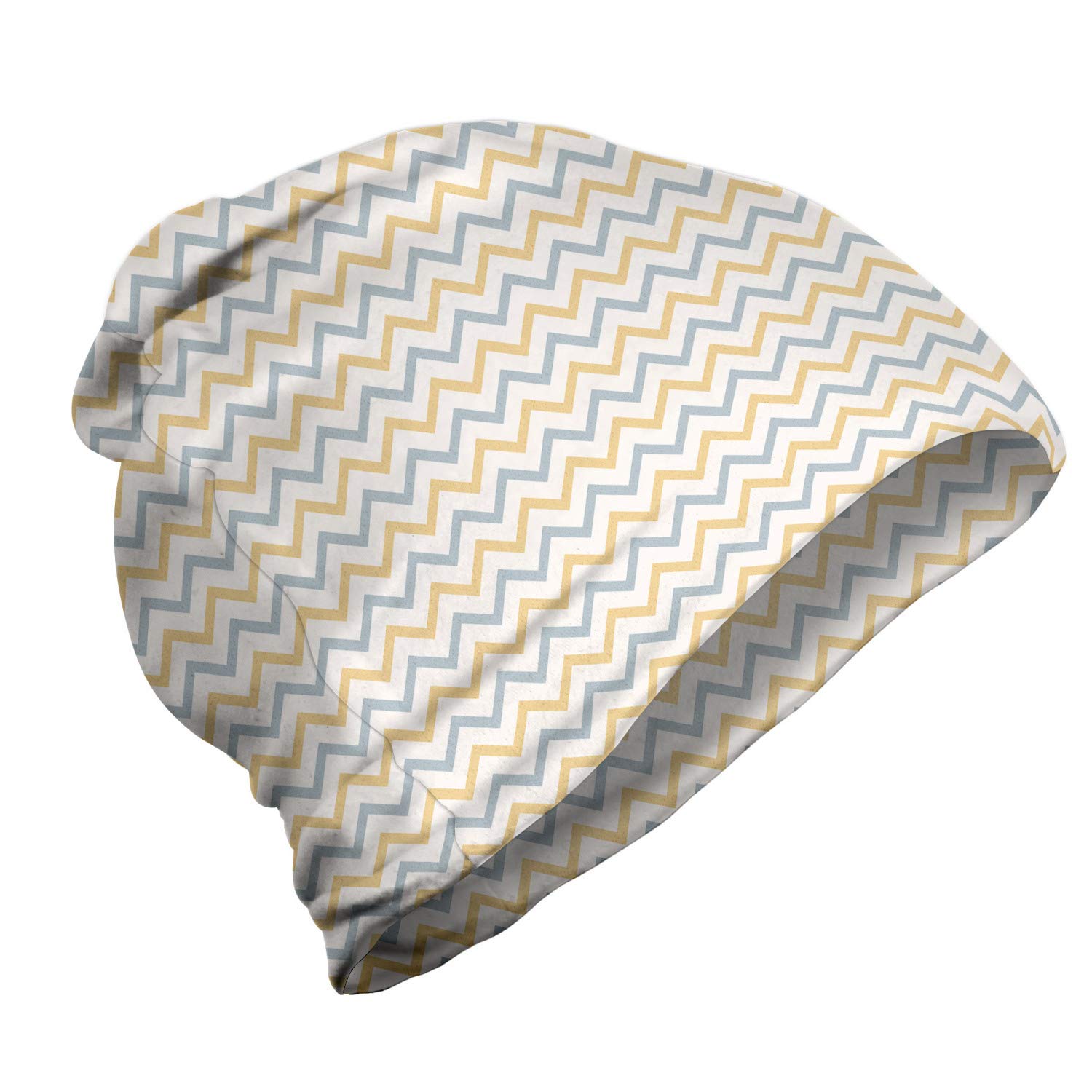 Ambesonne Unisex Beanie - Minimalist Chevron Pattern Knit Hat for Men & Women - Warm Winter Beanie for Hiking, Skiing & Outdoor Activities