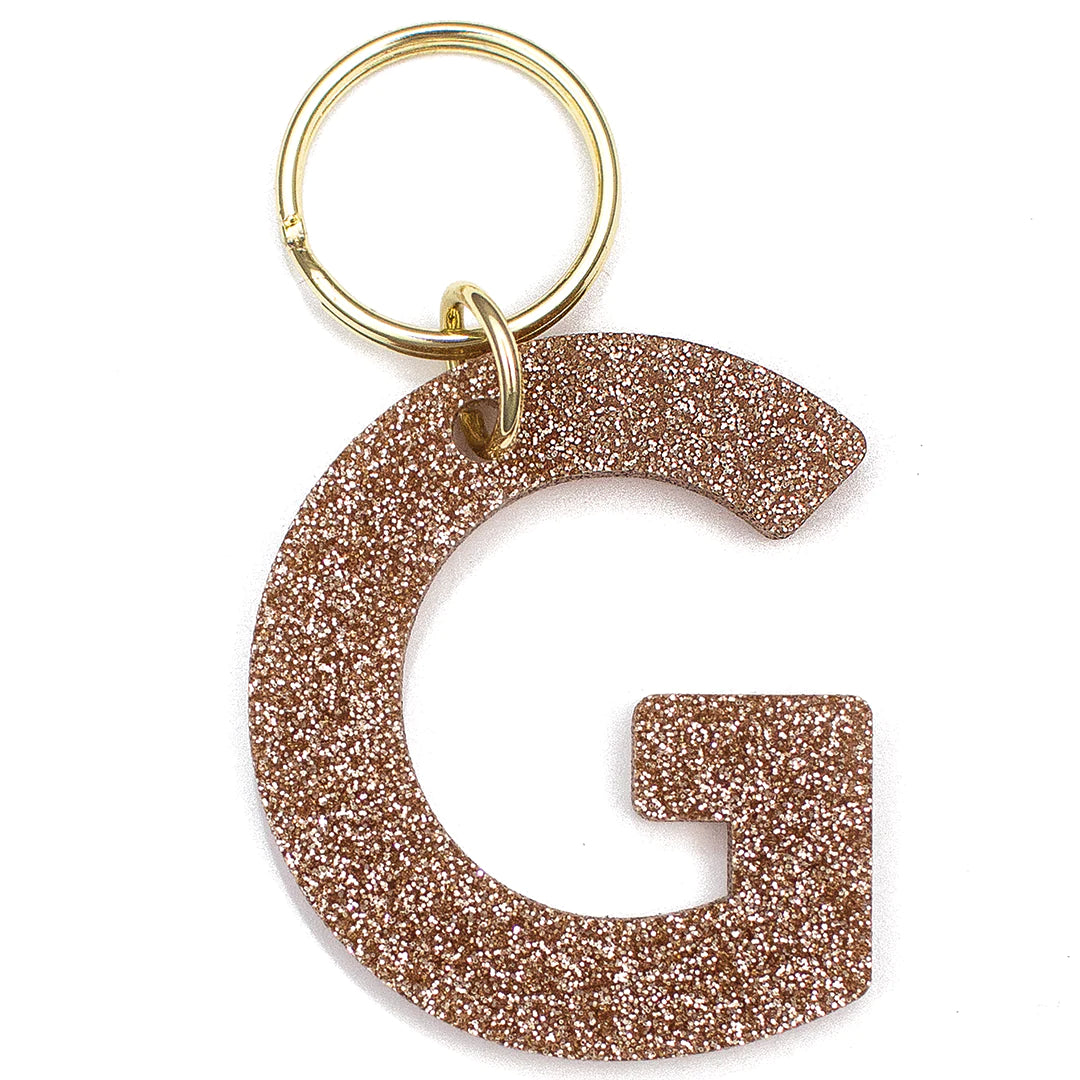 Custom Glitter Letter Keychain - Personalized Initial Keyring for Women & Girls - Perfect for Gifts, Backpacks, Purses & Keychains (Letter G)