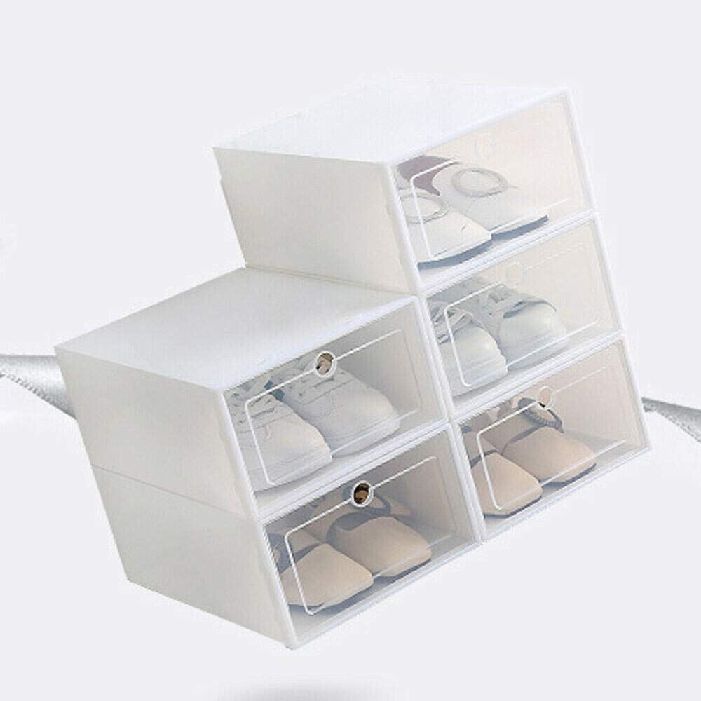 YIYIBYUS 24-Pack Stackable Clear Plastic Shoe Boxes with Lids - Foldable Sneaker Storage Organizer Bins (13 Inch) for Closet, Portable Shoe Containers | Perfect for Organizing Shoes, Boots & Accessories in Bedroom, Dorm or Entryway