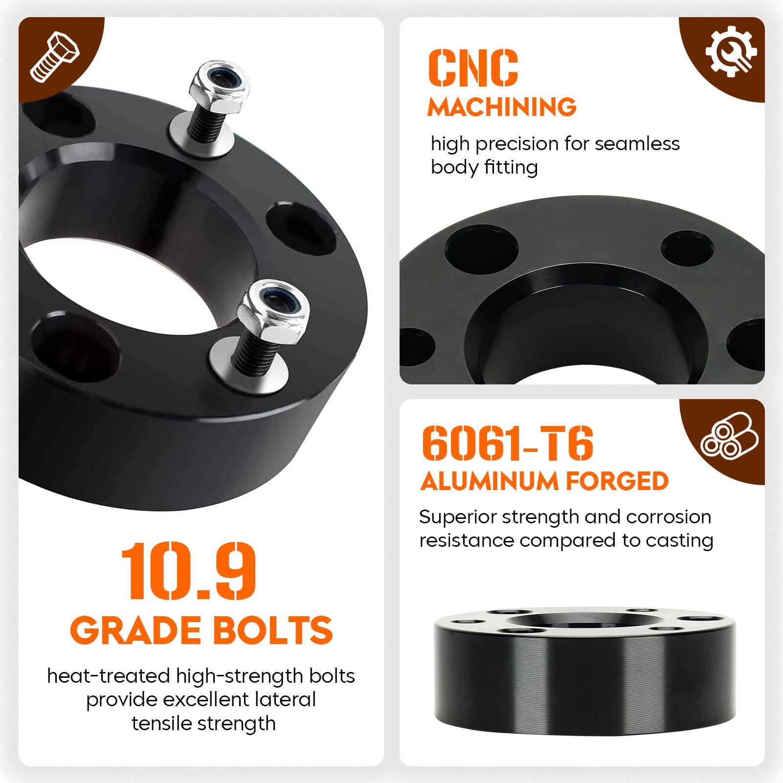 2009-2023 Dodge Ram 1500 Leveling Lift Kit - F3 & R2 Front & Rear Forged Aluminum Strut Spacers - Perfect for Off-Roading, Truck Customization & Enhanced Ground Clearance