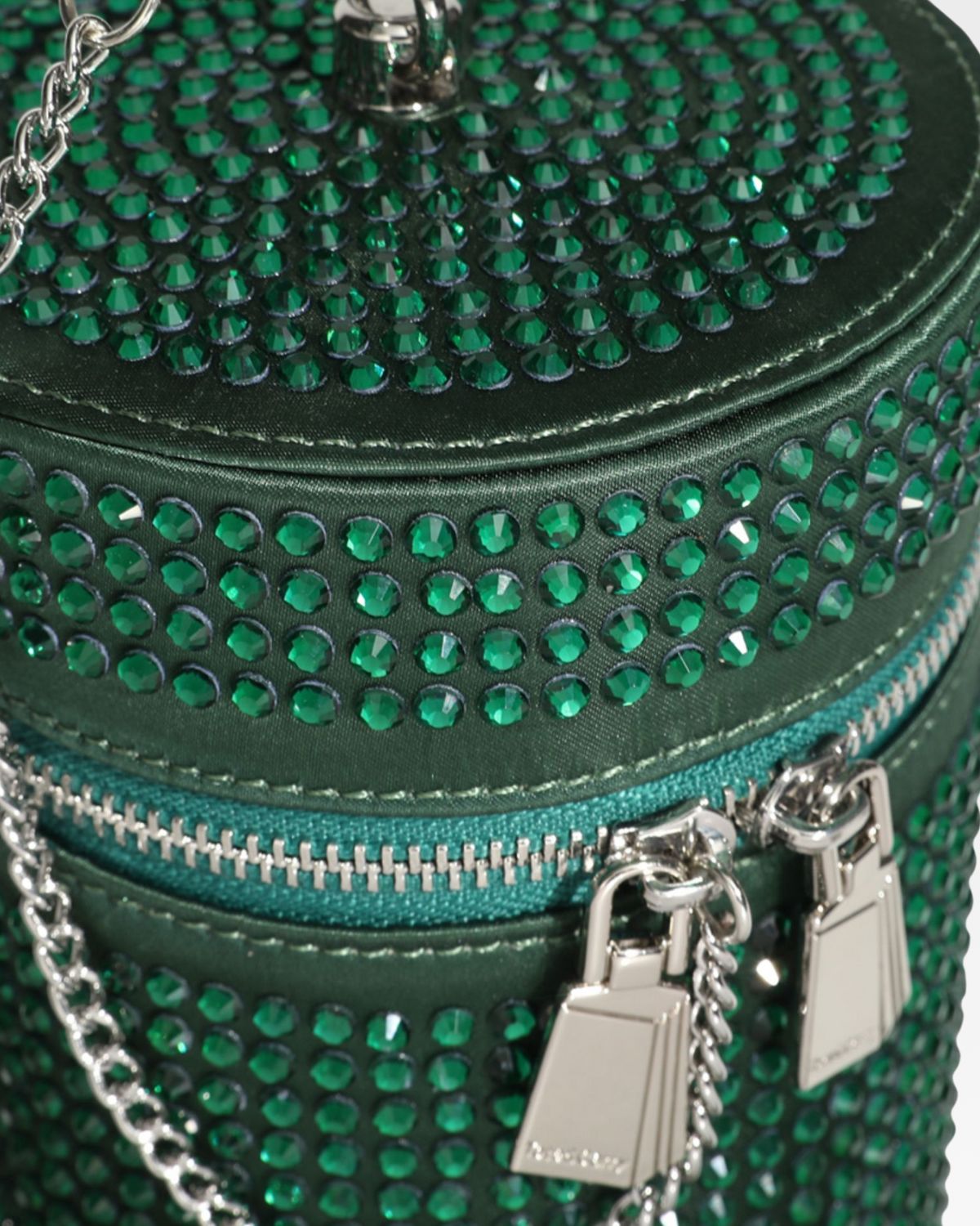 Elegant Green Crystal Mini Barrel Bag for Women - Perfect for Parties, Weddings & Evening Events