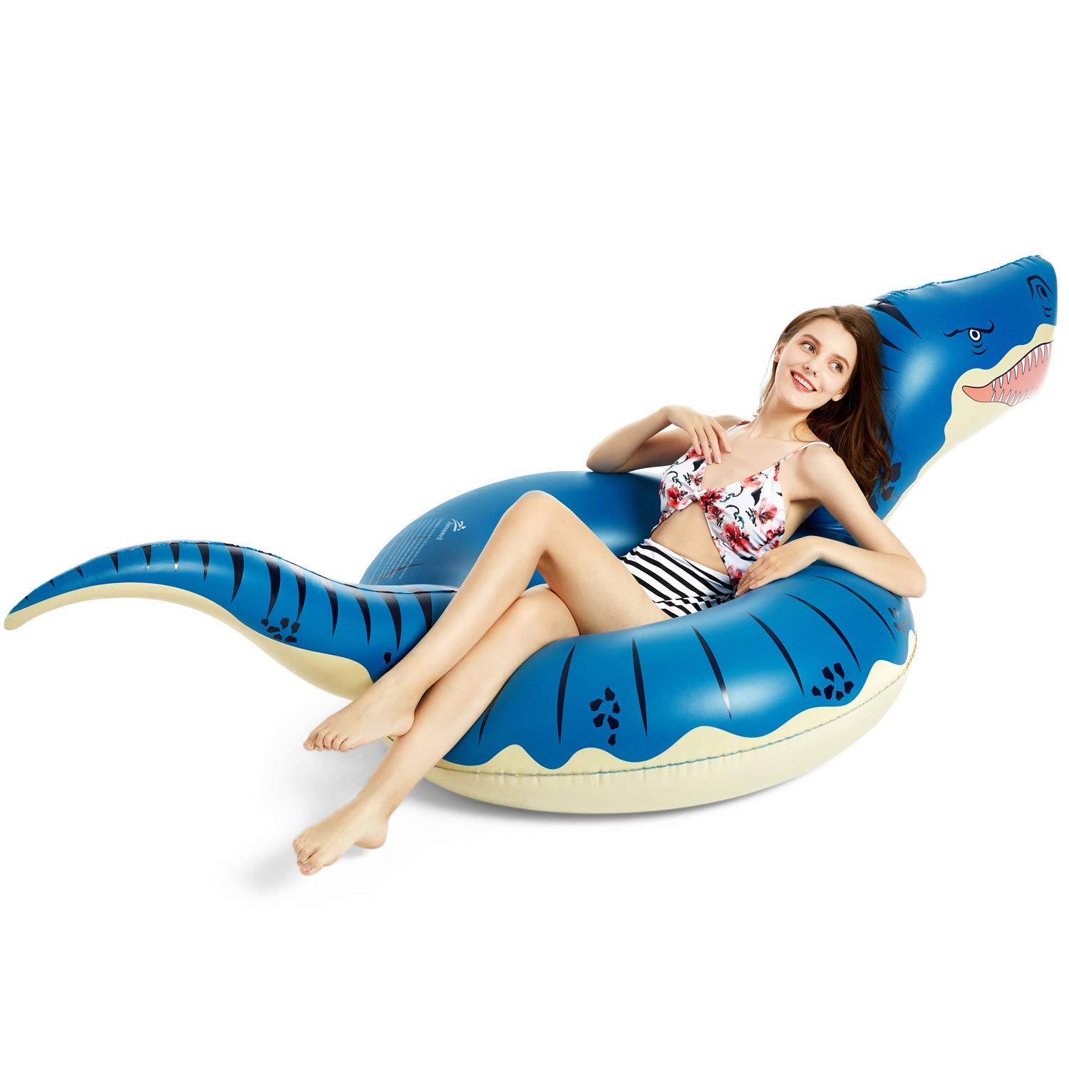 **Jasonwell Inflatable Dinosaur Pool Float Tube with Electric Air Pump - Fun Giant Dinosaur Raft for Swimming Pools, Lakes & Beach Parties**