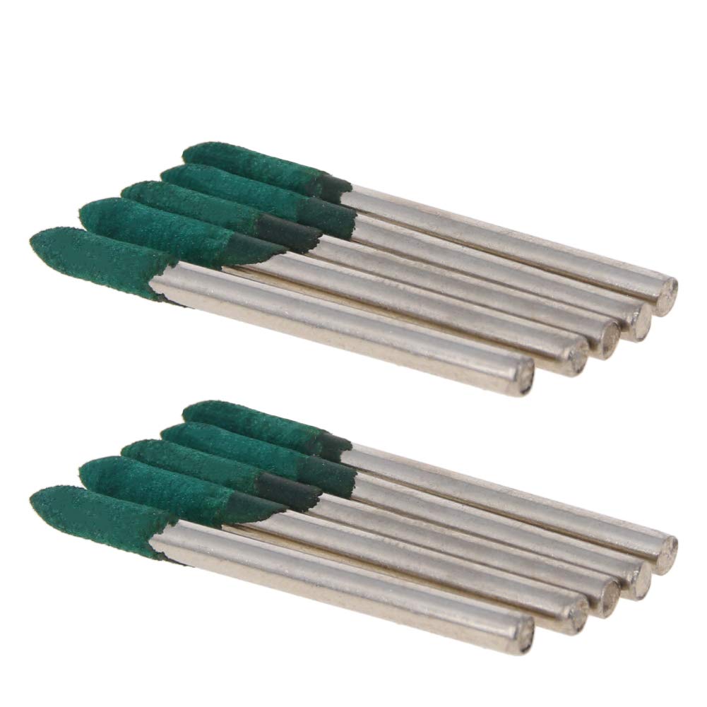Utoolmart 10-Piece 3mm Rubber Polishing Burr Bits with 3mm Shank Buffing Wheels - Tapered Rotary Tool Accessories for Metal, Wood & Jewelry Polishing - Perfect for DIY Crafts & Professional Finishing
