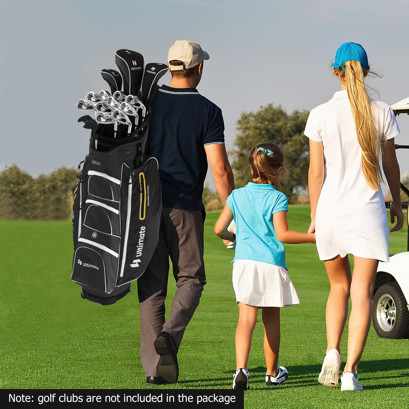 **Tangkula 15-Way Top Divider Golf Cart Bag - Lightweight Golf Club Bag with Putter Well, 7 Pockets, Cooler Bag, Shoulder Strap & Rain Hood - Portable Golf Carry Bag for Men & Women - Perfect for Golf Courses, Driving Ranges & Travel**