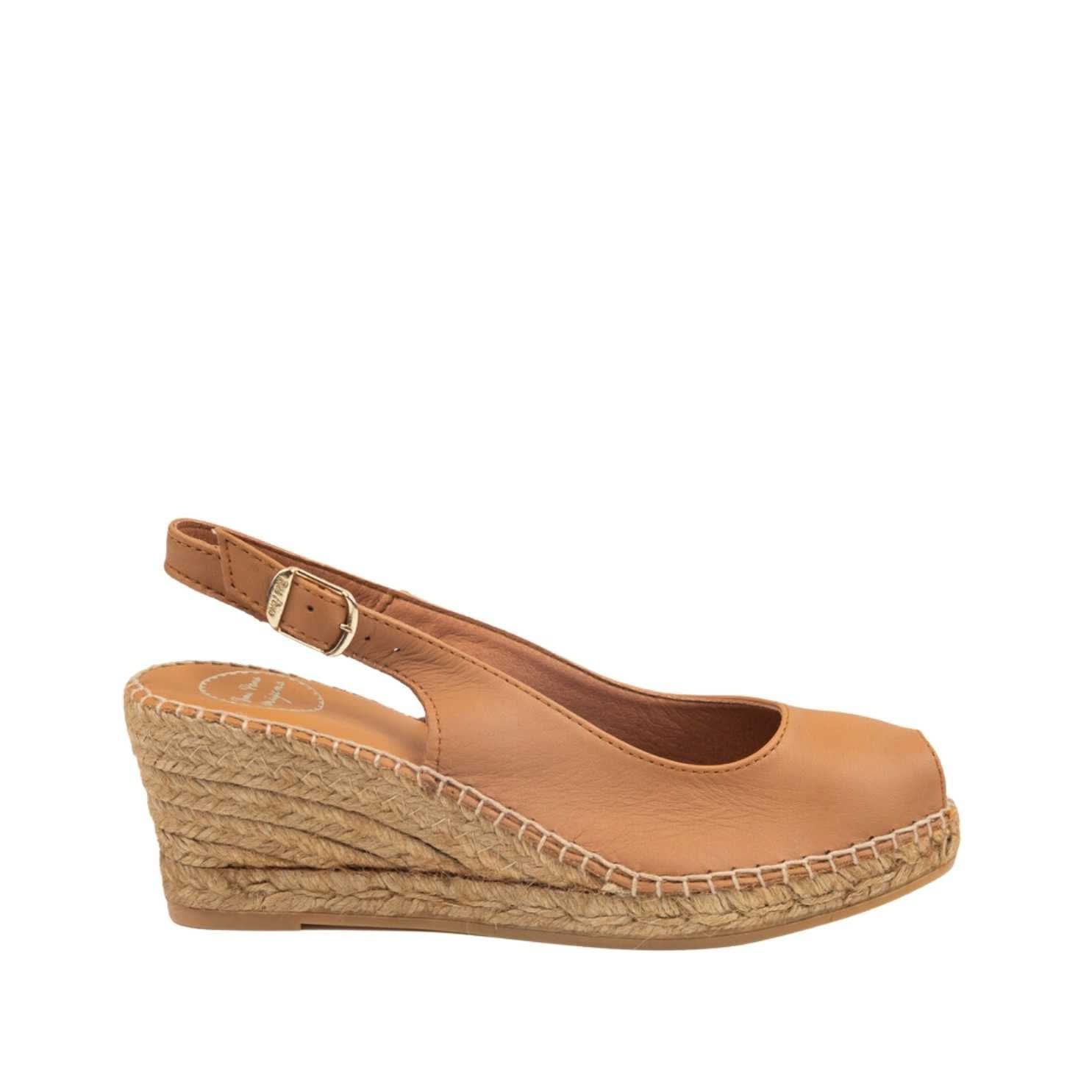 Women's Plain Leather Wedge Espadrilles - Comfortable Summer Sandals for Beach, Vacation & Casual Outings | Croacia