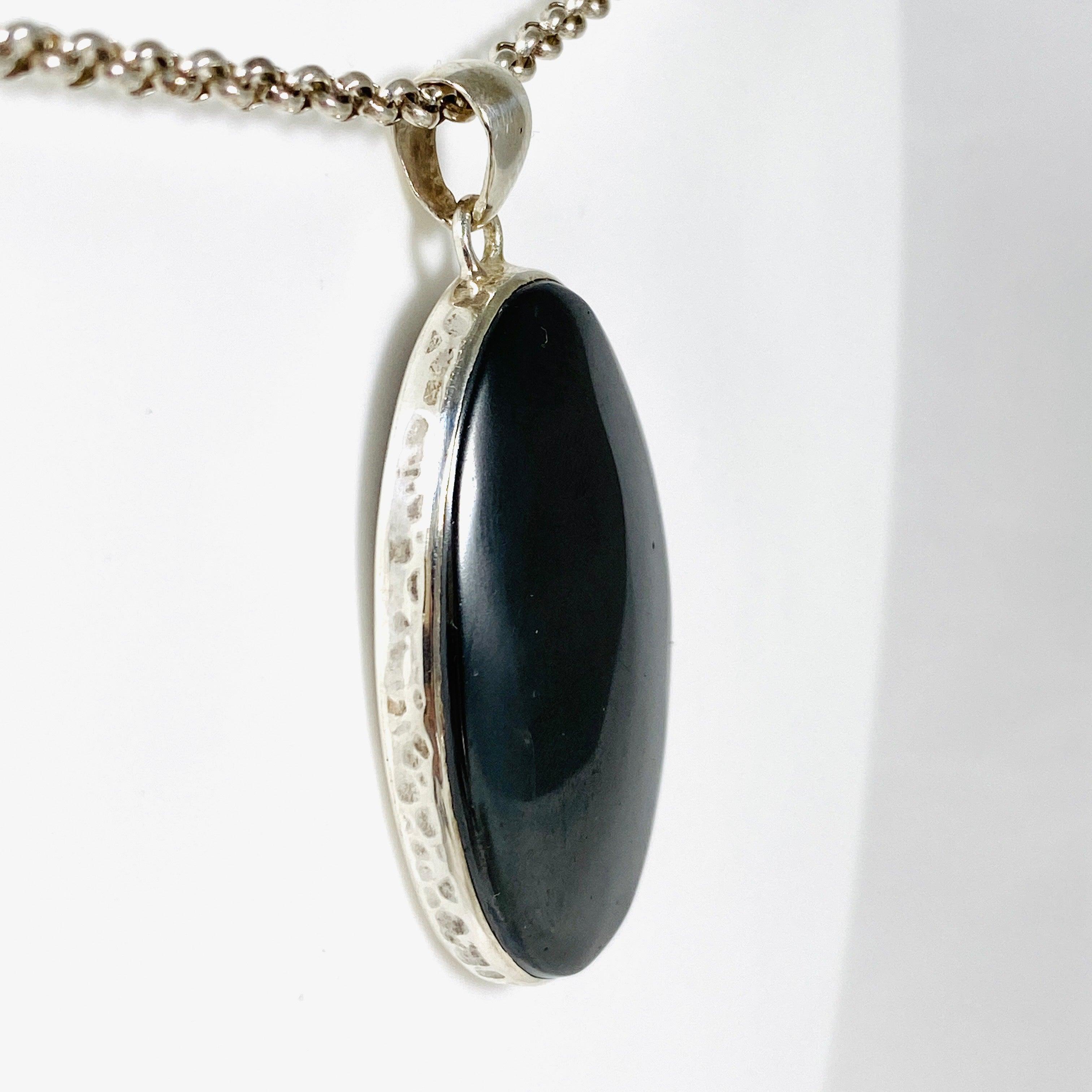 Natural Hematite Oval Pendant Necklace KPGJ2999 - Healing Crystal Jewelry for Stress Relief & Energy Balance | Perfect for Meditation, Yoga & Spiritual Gifts