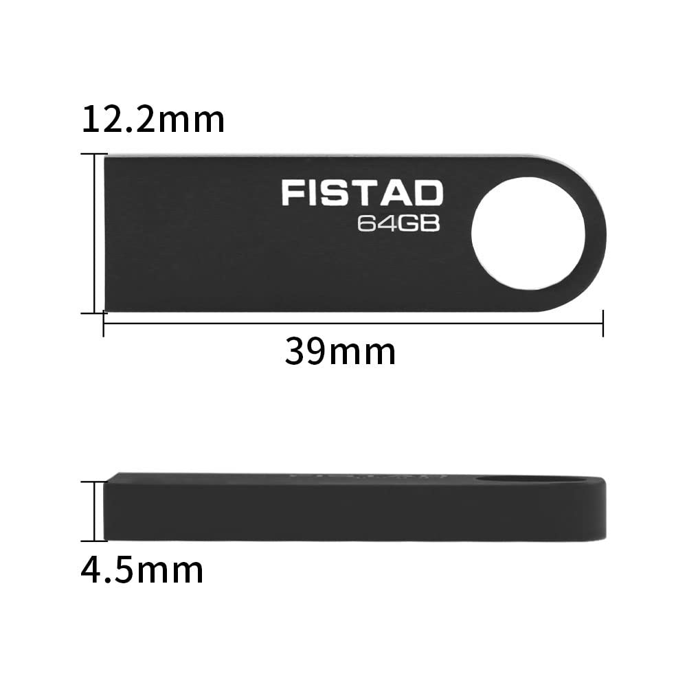 64GB Metal USB Flash Drive - Waterproof Pen Drive for PC & Laptop Data Storage