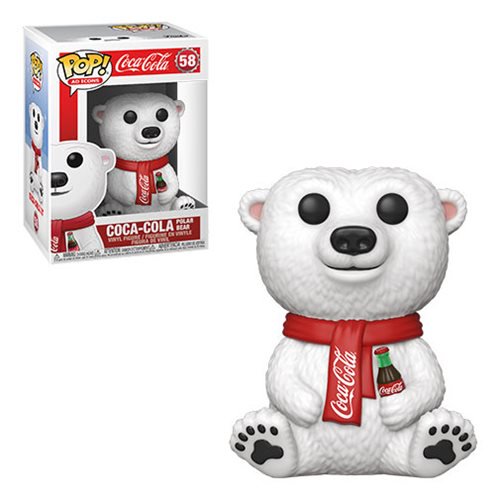 Funko Pop! Vinyl Coca-Cola Polar Bear Ad Icons Collectible Figure #58 - Perfect for Coca-Cola Fans, Christmas Decor & Pop Culture Collections