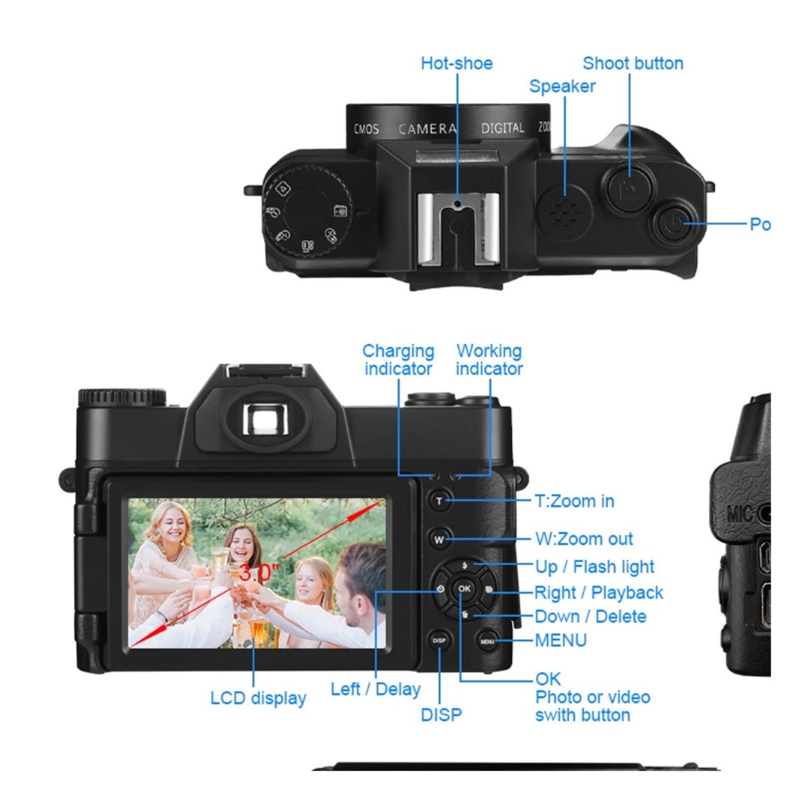 **AUBEST 30MP Digital Video Camera with 16X Zoom, 32GB TF Card & Normal Lens - Portable Handheld Camcorder for Vlogging, YouTube, Travel, and Photography**