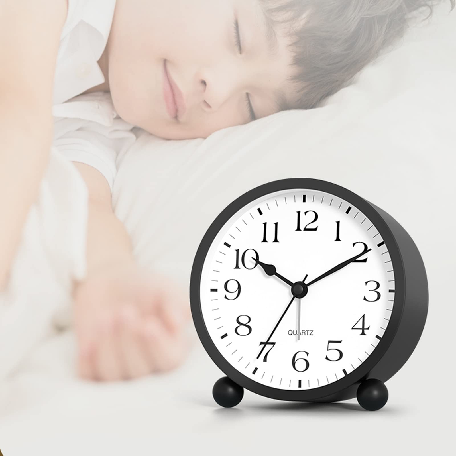 **Silent Analog Alarm Clock with Night Light - Battery Operated, Easy to Set, No Ticking - Perfect for Bedroom, Desk & Home Decor - Ideal for Light Sleepers, Kids & Office Use**