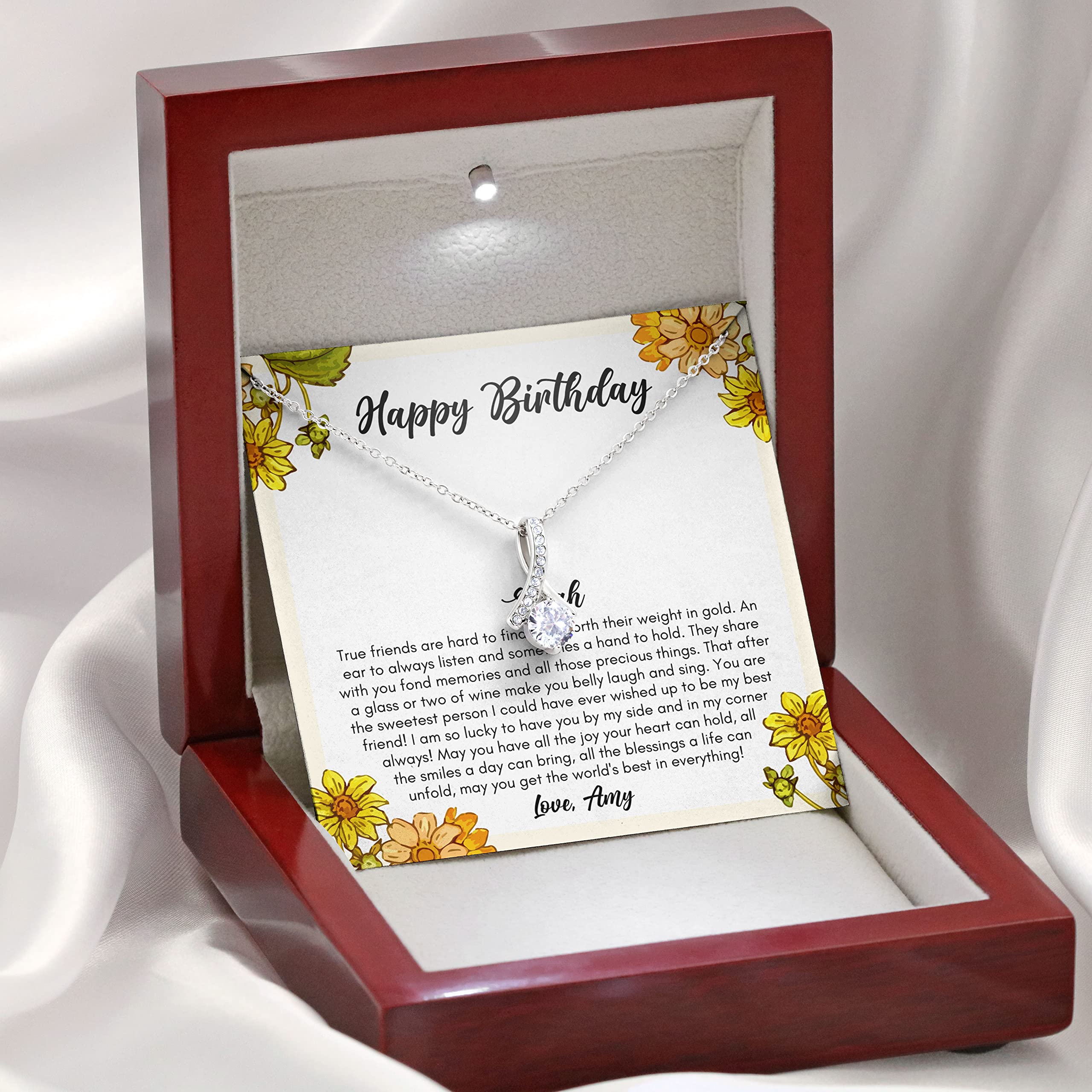 Birthday Friendship Necklace - Silver Plated Best Friend Gift for Women - Perfect for BFFs, Sisters & Besties - Birthday, Anniversary & Special Occasion Jewelry