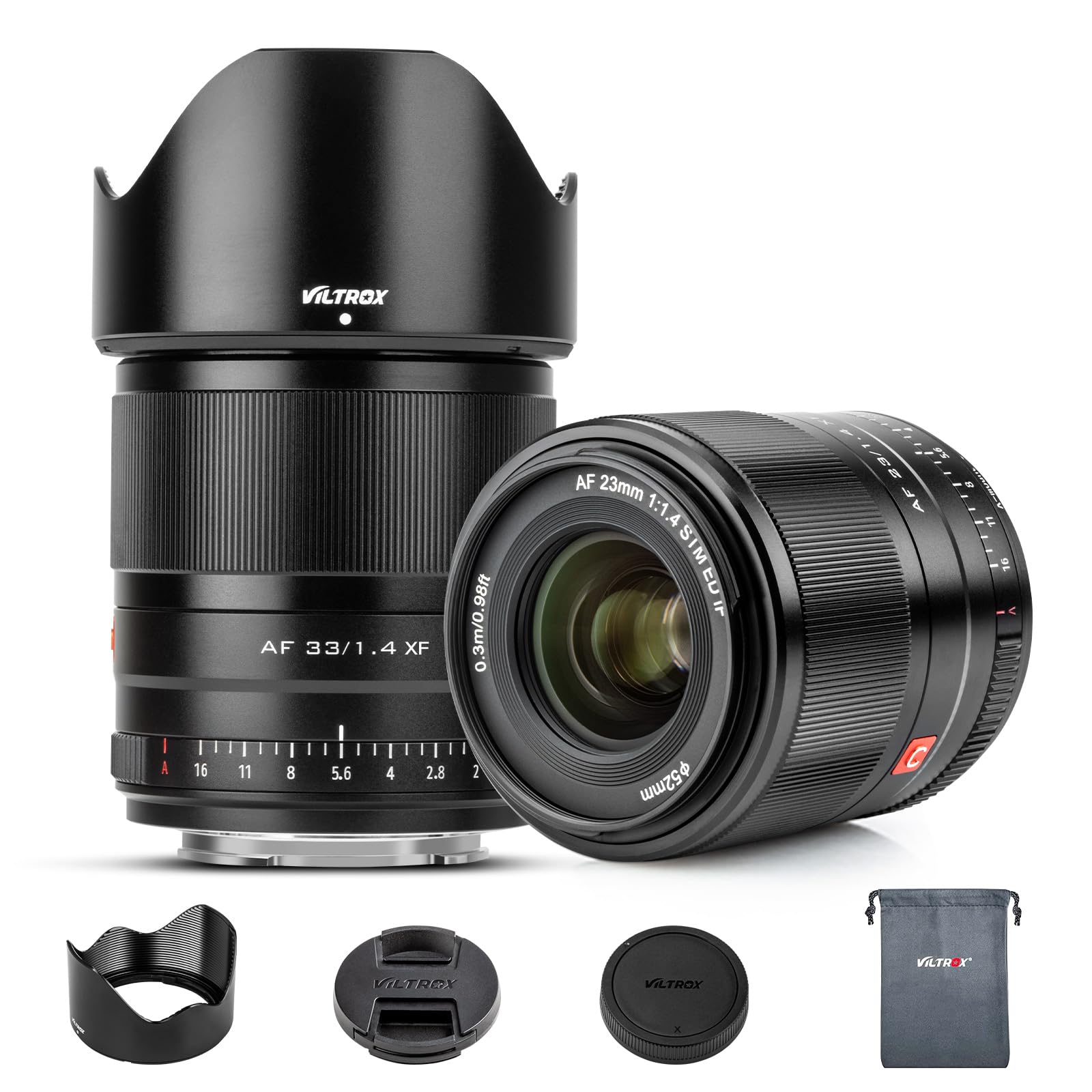 VILTROX 33mm F1.4 Wide Angle Autofocus Lens for Fujifilm X Mount Cameras - Compatible with X-T5, X-H2S, X-S10, X-T30II, X-T20, X-T10, X-T4, X-T3, X-T2, X-Pro3, X-M1, X-H1, X-E4 | Perfect for Portrait, Street & Low Light Photography