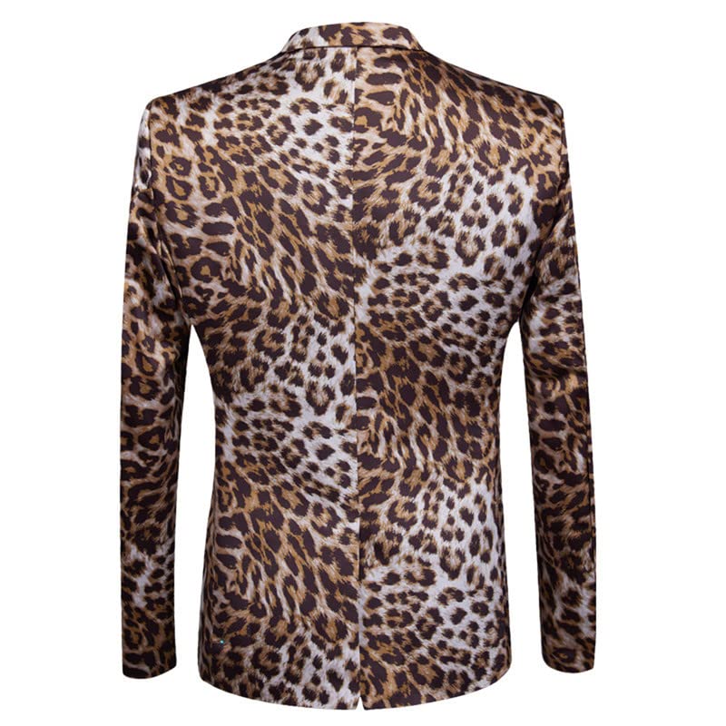 Stylish Men's Leopard Print Blazer & Pants Set - Lightweight Party Animal Suit Jacket for Weddings, Nightclubs & Special Occasions