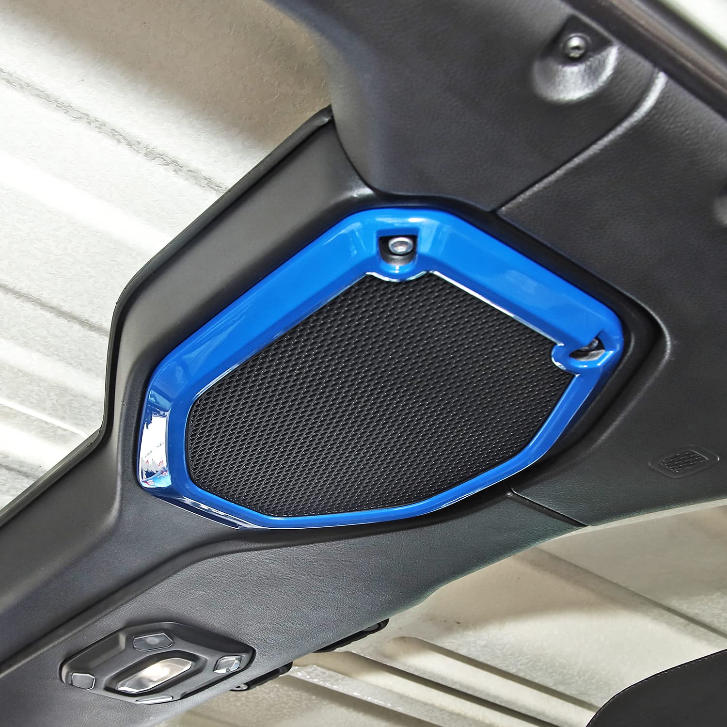 JeCar Premium Speaker Frame Trim Cover for 2018-2023 Jeep Wrangler JL JLU & Gladiator JT - Interior Accessories Upgrade (Blue) - Perfect for Off-Road Adventures & Car Audio Enhancement