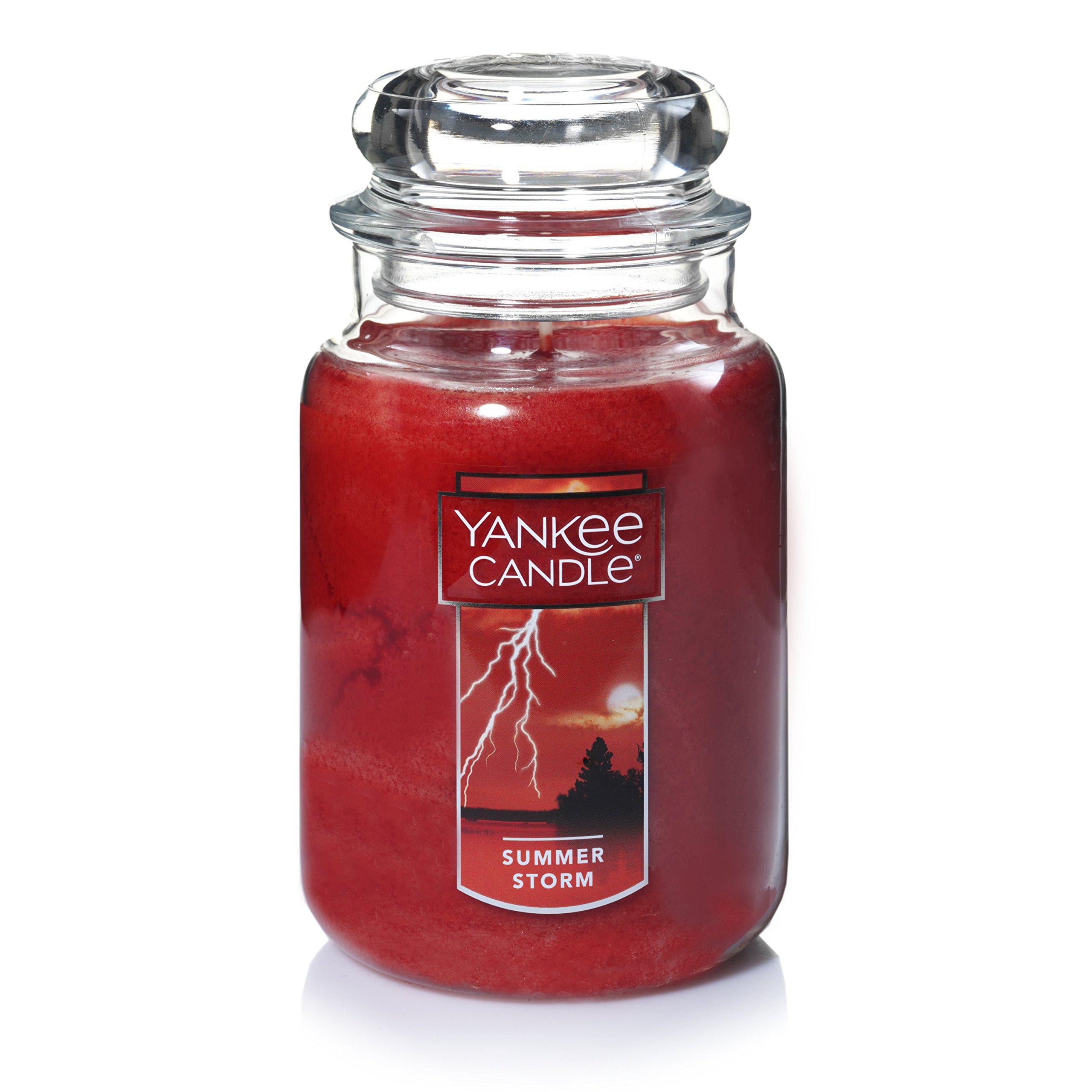 Yankee Candle Summer Storm Scented Candle - 22oz Large Jar, Single Wick, 110+ Hours Burn Time | Fresh Rain Fragrance for Home, Office & Relaxation