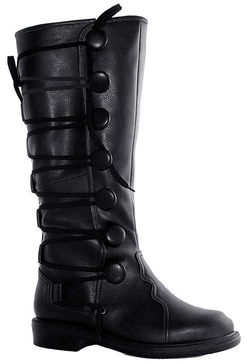 Ellie Shoes - Ren Men's Black Leather Boots Size 8-9 | Waterproof Winter Boots for Outdoor Work & Hiking | Comfortable Slip Resistant Work Boots