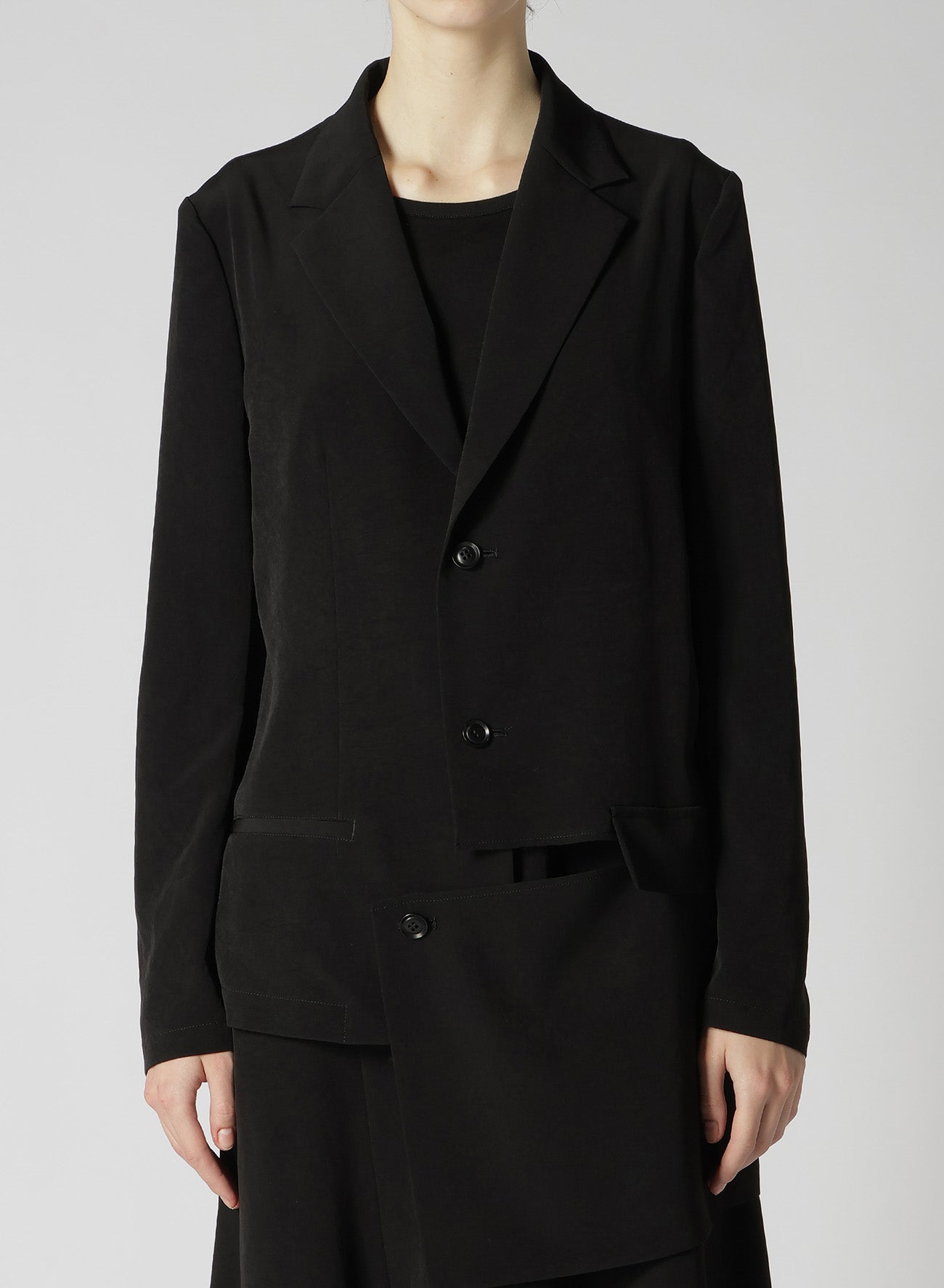 Elegant Asymmetric Crepe de Chine Jacket for Women - Stylish & Lightweight Outerwear for Office, Parties & Evening Events