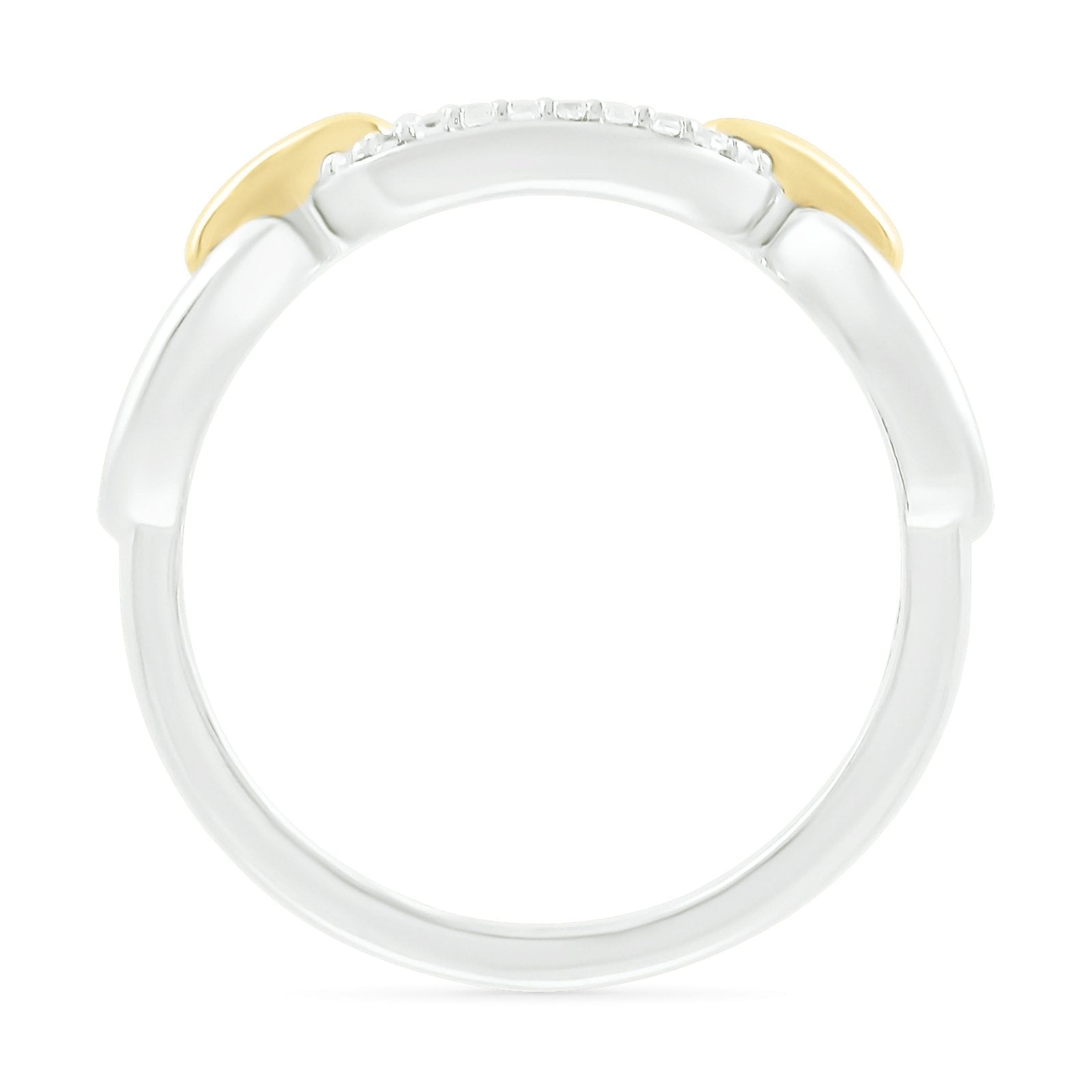 10k Yellow Gold Interlocking Diamond Paperclip Ring for Women - Elegant Stackable Jewelry for Everyday Wear, Gift for Her, Anniversary & Special Occasions
