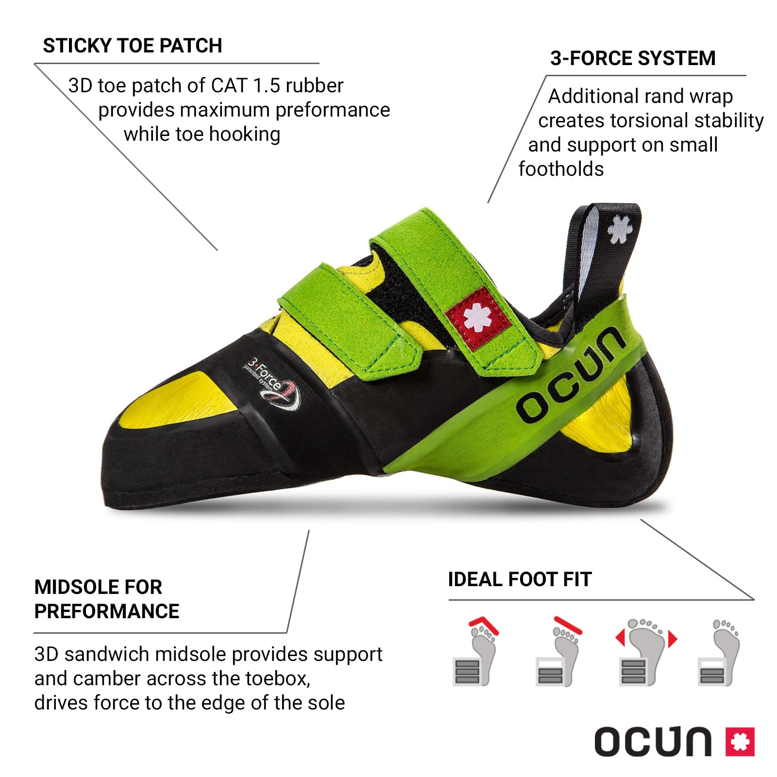 Ocun Ozone HV & Ozone Plus Bouldering Shoes - High-Performance Rock Climbing Shoes for Indoor & Outdoor Climbing Gyms, Crags & Competitions