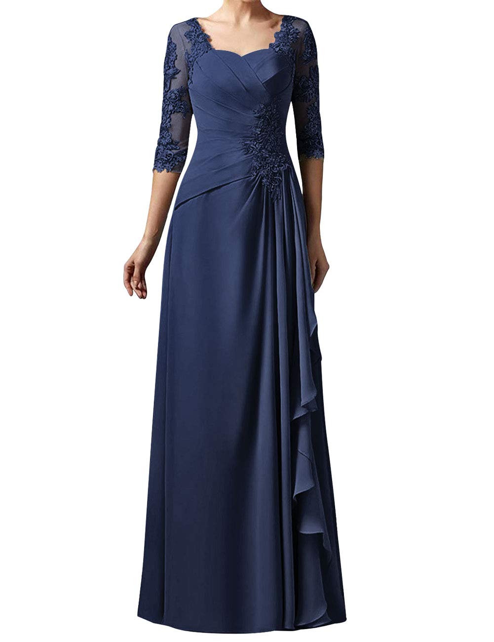 Elegant Lace Mother of The Bride Dresses - Long Sleeve Chiffon Evening Gowns for Wedding Guests | Perfect for Formal Ceremonies, Receptions & Special Occasions