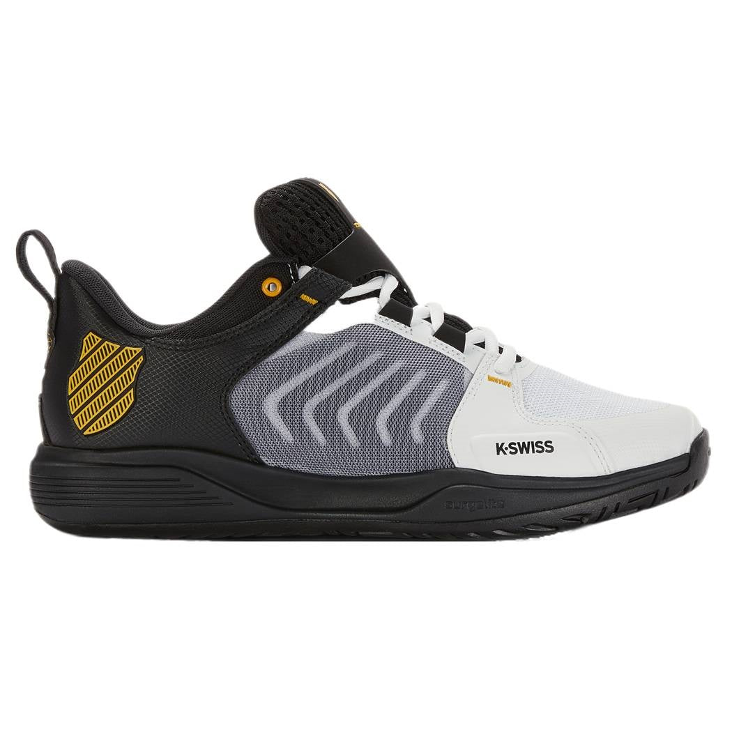 K Swiss Ultrashot Team Men's Tennis Shoes - White/Black | Lightweight Performance Court Shoes for Men | Perfect for Tennis, Pickleball & Casual Wear