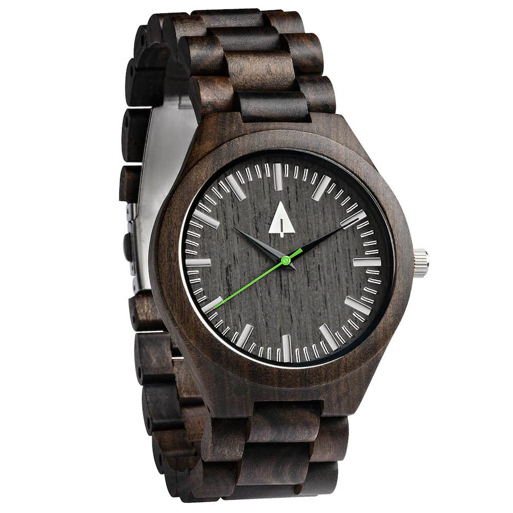 Premium Ebony Wood Watches for Men - Japanese Quartz Movement, Stainless Steel Buckle & Adjustable Straps - Stylish Wooden Wristwatch for Business, Casual & Outdoor Activities