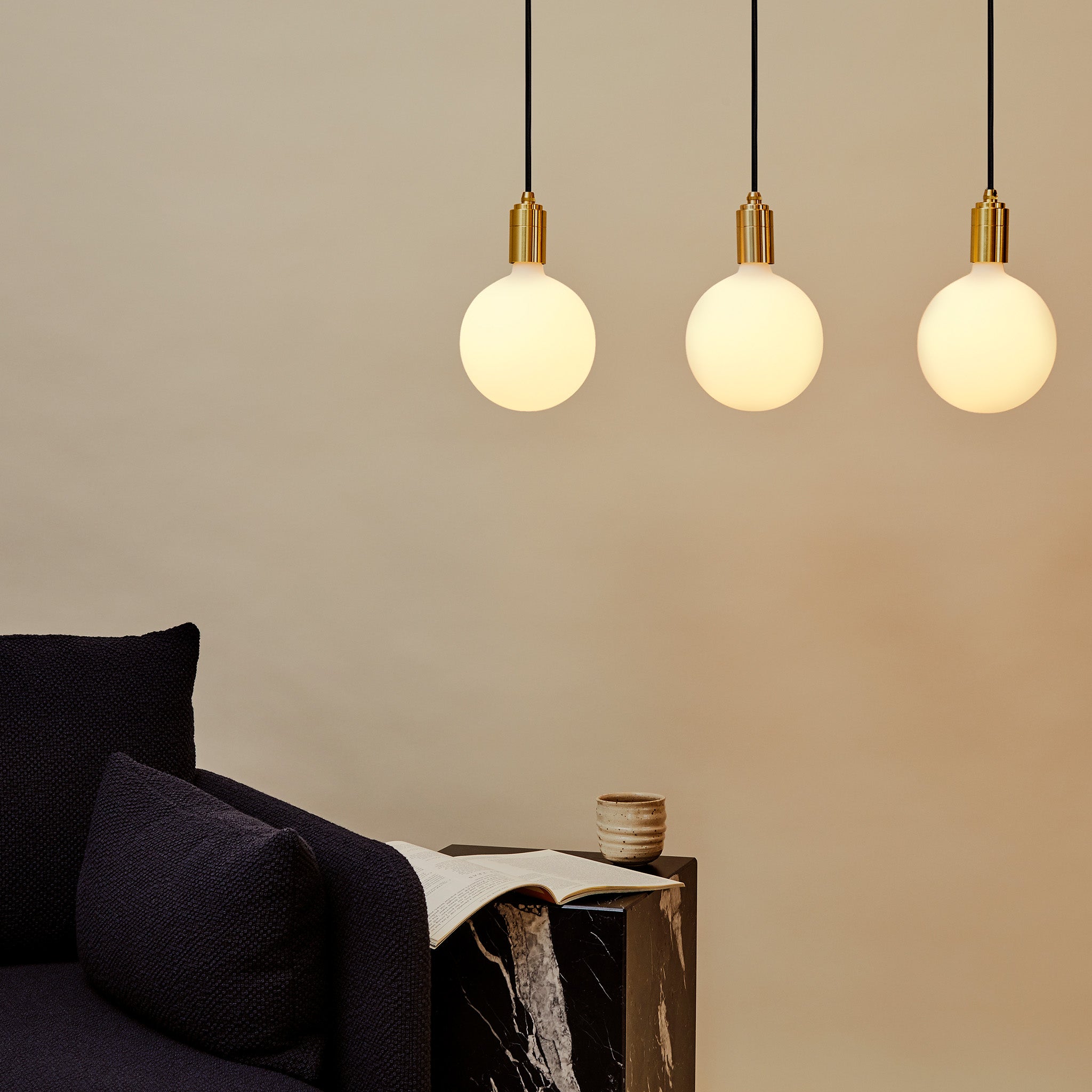 Sphere IV Brass Pendant Light - Modern Hanging Fixture for Dining Room, Kitchen, or Bedroom Lighting