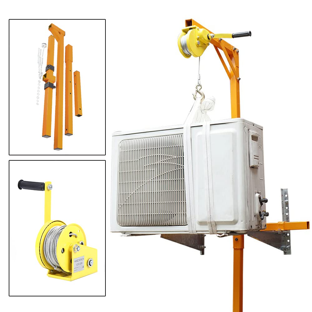 DNYSYSJ Air Conditioner Outdoor Unit Lifting Tool - Heavy Duty AC Bracket Crane with 10m Rope for Safe Installation | Perfect for HVAC Technicians & DIY Home Improvement Projects