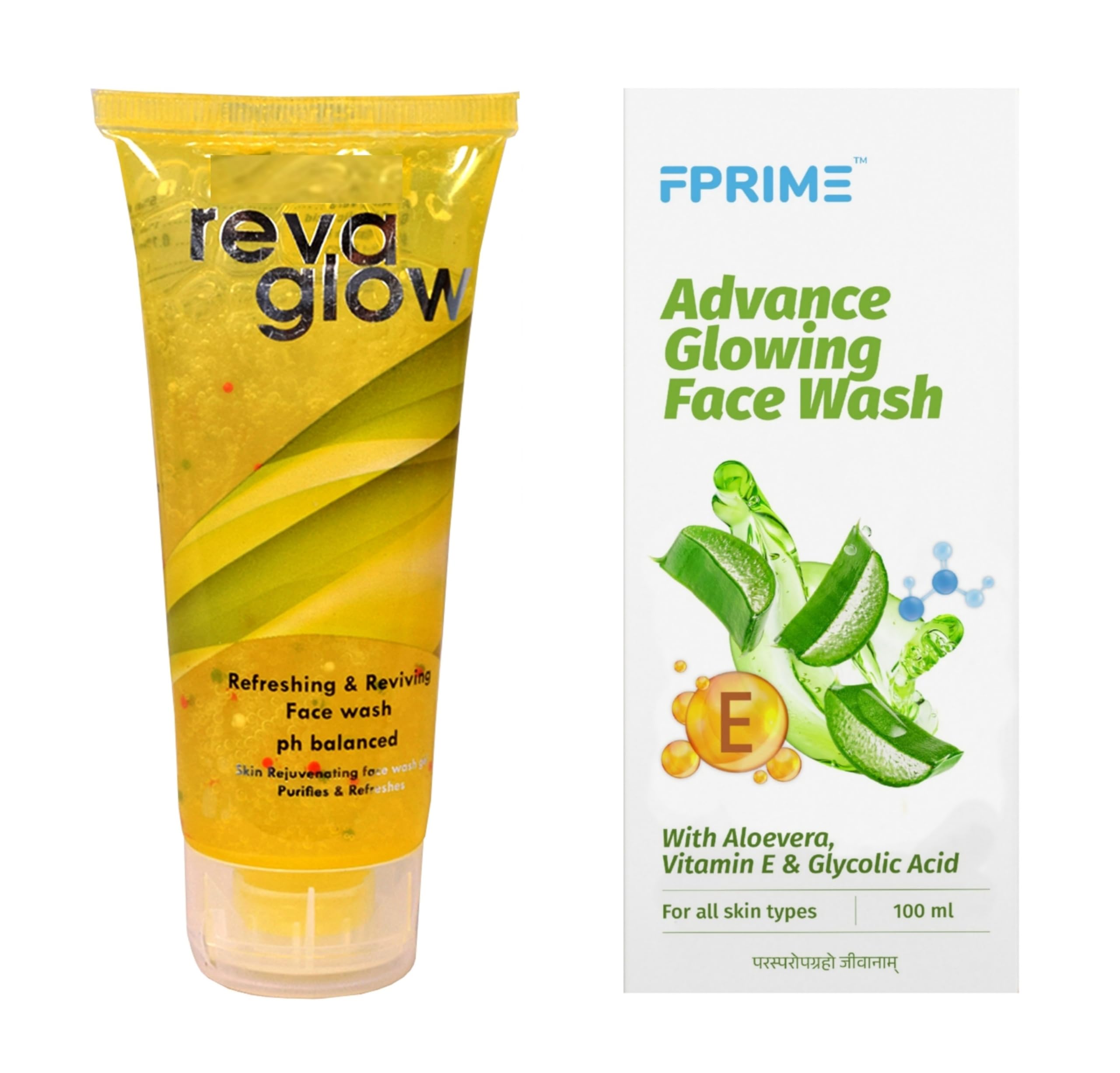 REVAGLOW FASH WASH Refreshing & Reviving Face Wash with Natural Aloe Vera & Vitamin E - pH Balanced 3.5oz (100g) - Gentle Cleanser for Dry, Sensitive Skin - Perfect for Morning & Night Skincare Routine