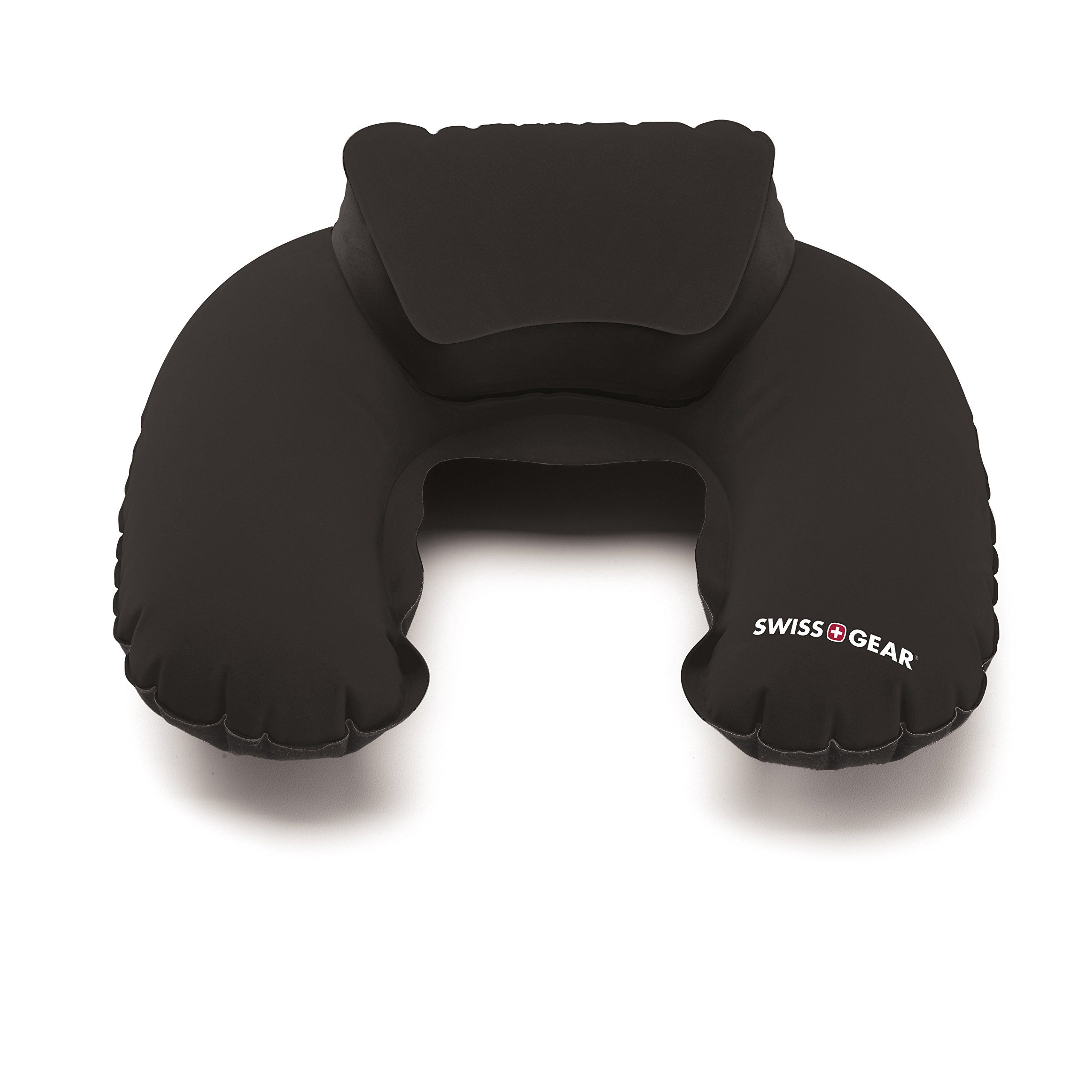 SwissGear Black Travel Pillow for Neck Support - Comfortable & Portable Memory Foam Neck Pillow for Airplane, Car, Office & Home Use