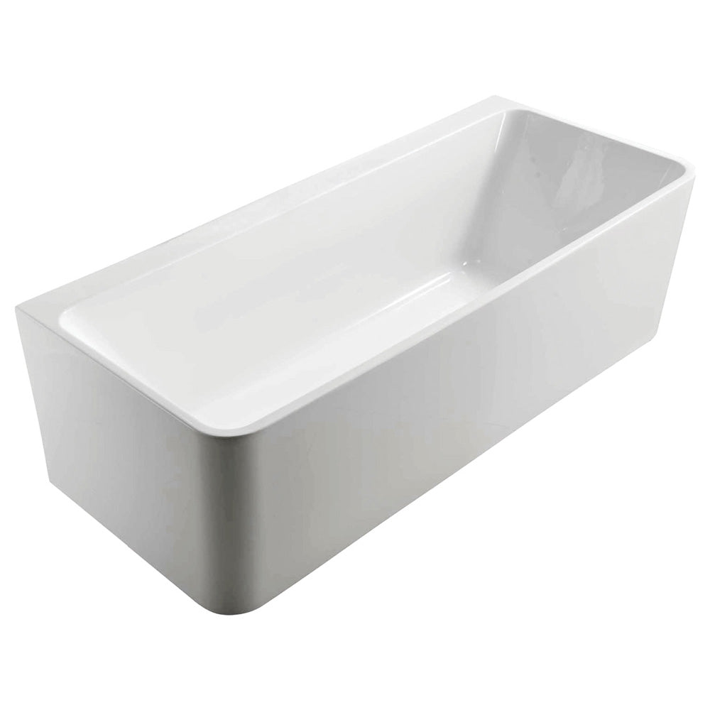 Fienza Delta 1700mm Acrylic Back to Wall Bath - Gloss White | Modern Freestanding Bathtub for Luxury Bathrooms & Spa Retreats