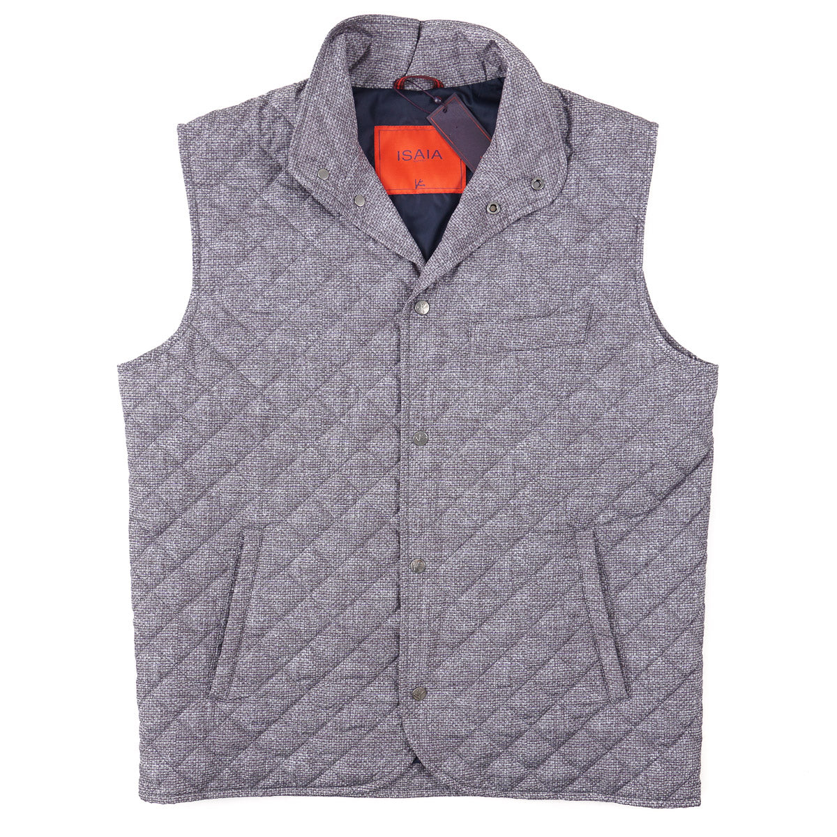 Isaia Quilted Extralight Aqua Print Vest - Stylish Winter Layering for Men | Perfect for Outdoor Activities & Casual Wear