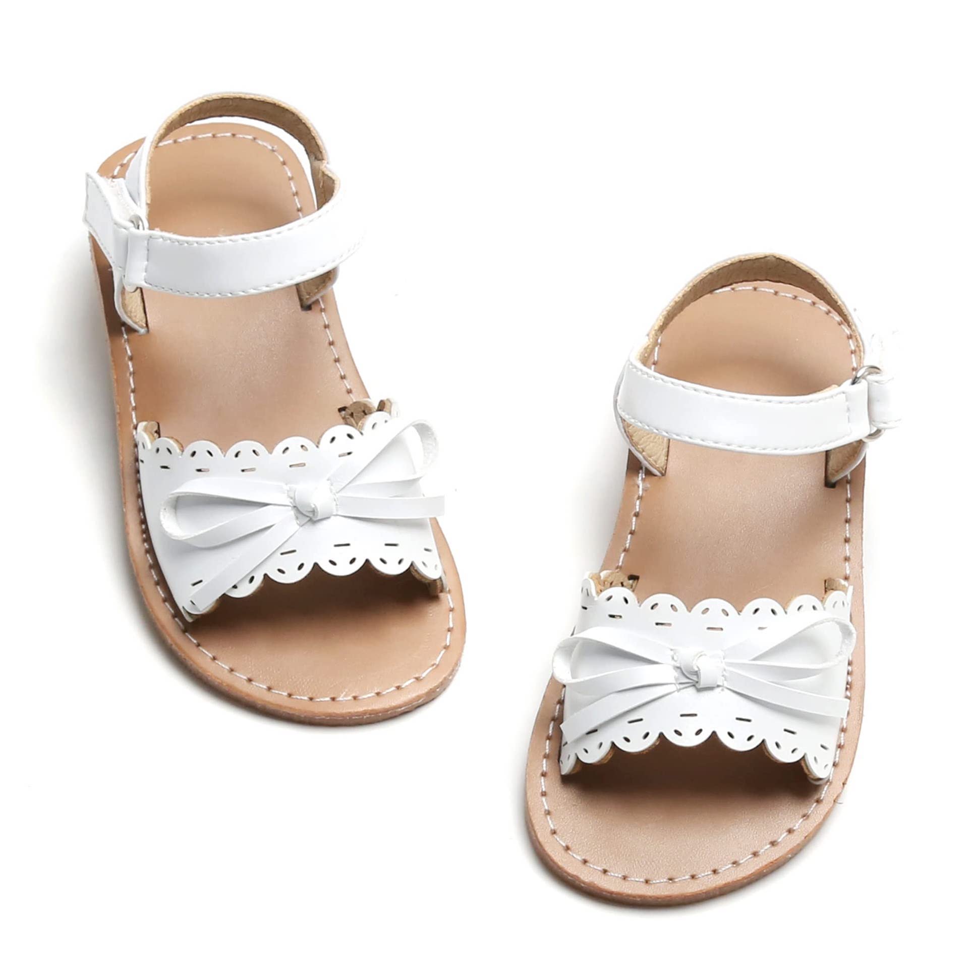 **Otter MOMO Girls Sandals – Open Toe Princess Flat Sandals with Ruffle for Summer | Casual Play & Beach Wear**