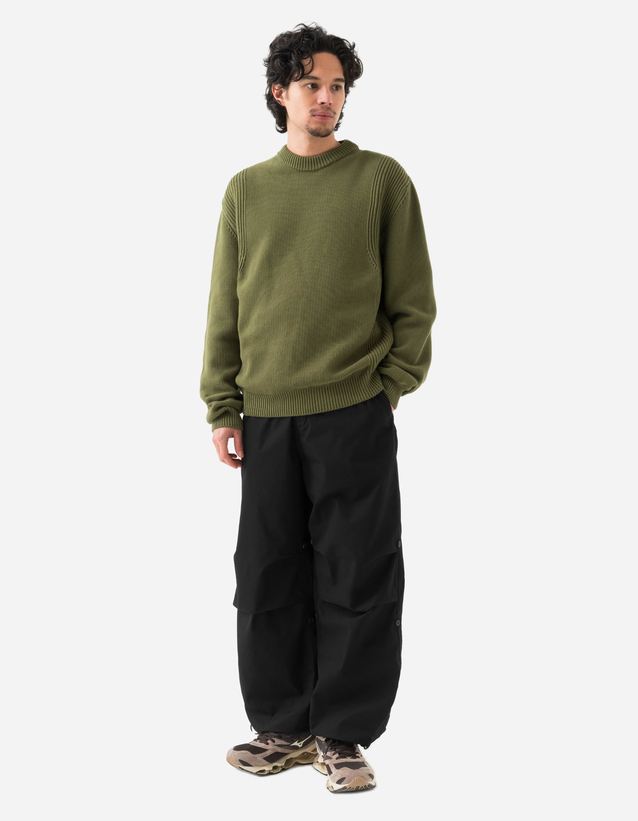 Maharishi Knitted Crew Sweater in Olive Green - Men's Casual Pullover for Streetwear & Urban Fashion | Perfect for Everyday Wear & Layering
