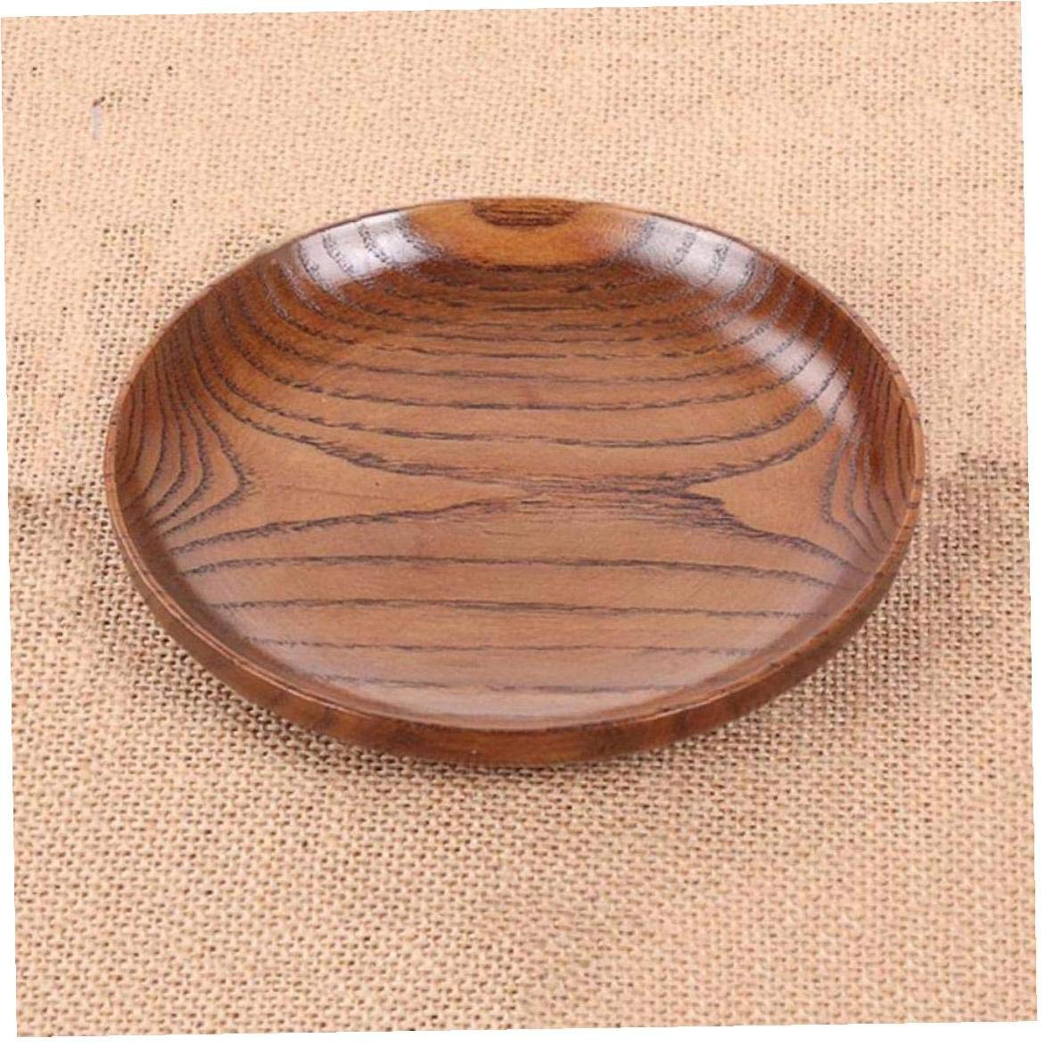Angoter Smooth Wooden Bread Plate - Round Dessert Dish Tray for Kitchen, Dining & Seasoning - Perfect for Serving Appetizers, Cheese, Snacks & Party Platters